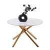 Couchtisch Marbella Weiß/Goldfarben - Goldfarben/Weiß, MODERN, Keramik/Metall (70/70/44cm) - Mömax
