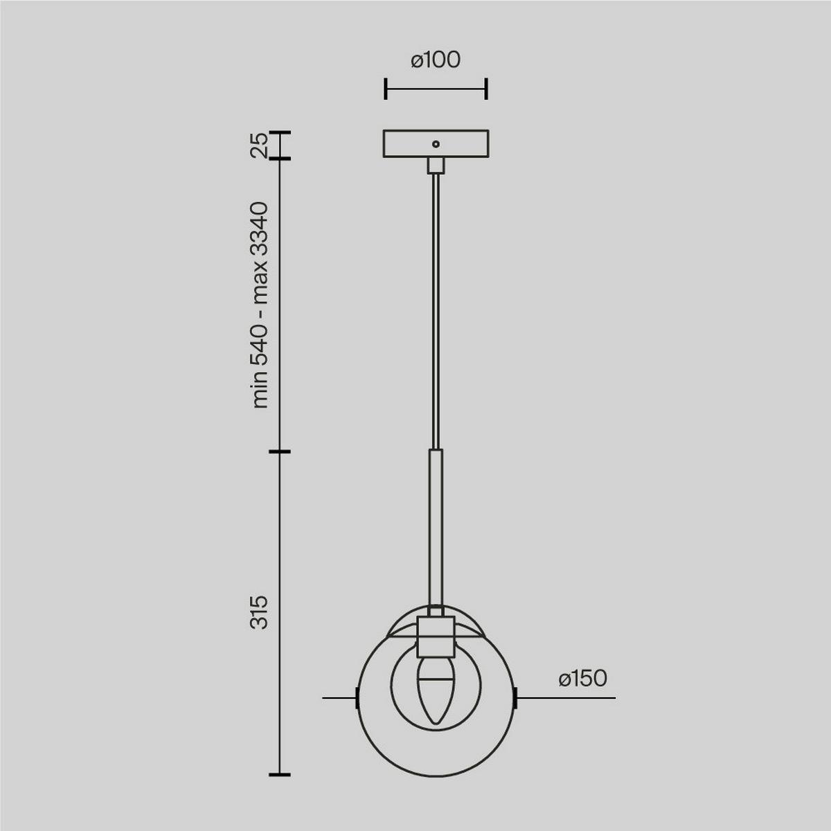 Pendelleuchte Mod521pl-01g1 - Goldfarben, Design, Metall (15/334cm) - MAYTONI