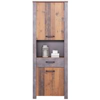 Ormar Ontario - boje hrasta/tamno siva, Trend, drvni materijal/plastika (71,4/200/41,5cm) - Modern Living