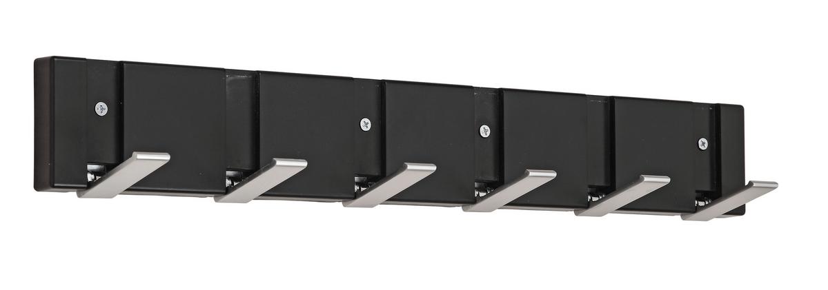 Cuier perete cu cârlige Andrea - culoare zinc/negru, Modern (48,4/7,2/2cm) - Modern Living