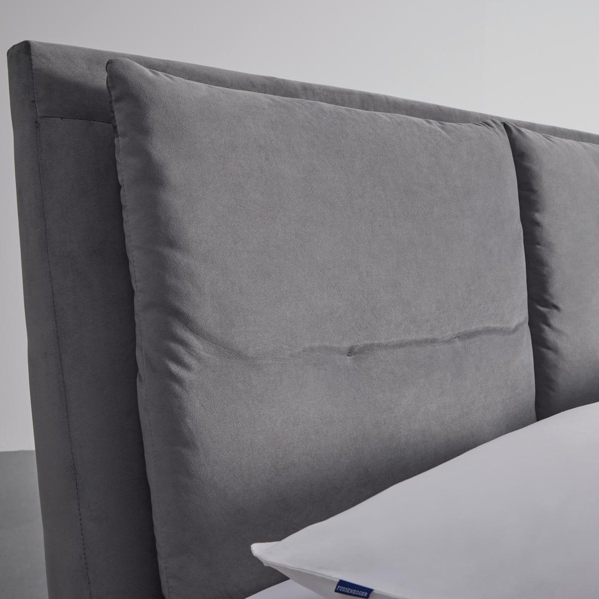 Polsterbett Luisa ca. 180x200 cm Dunkelgrau - Chromfarben/Dunkelgrau, MODERN, Holz/Textil (180/200cm) - Bessagi Home