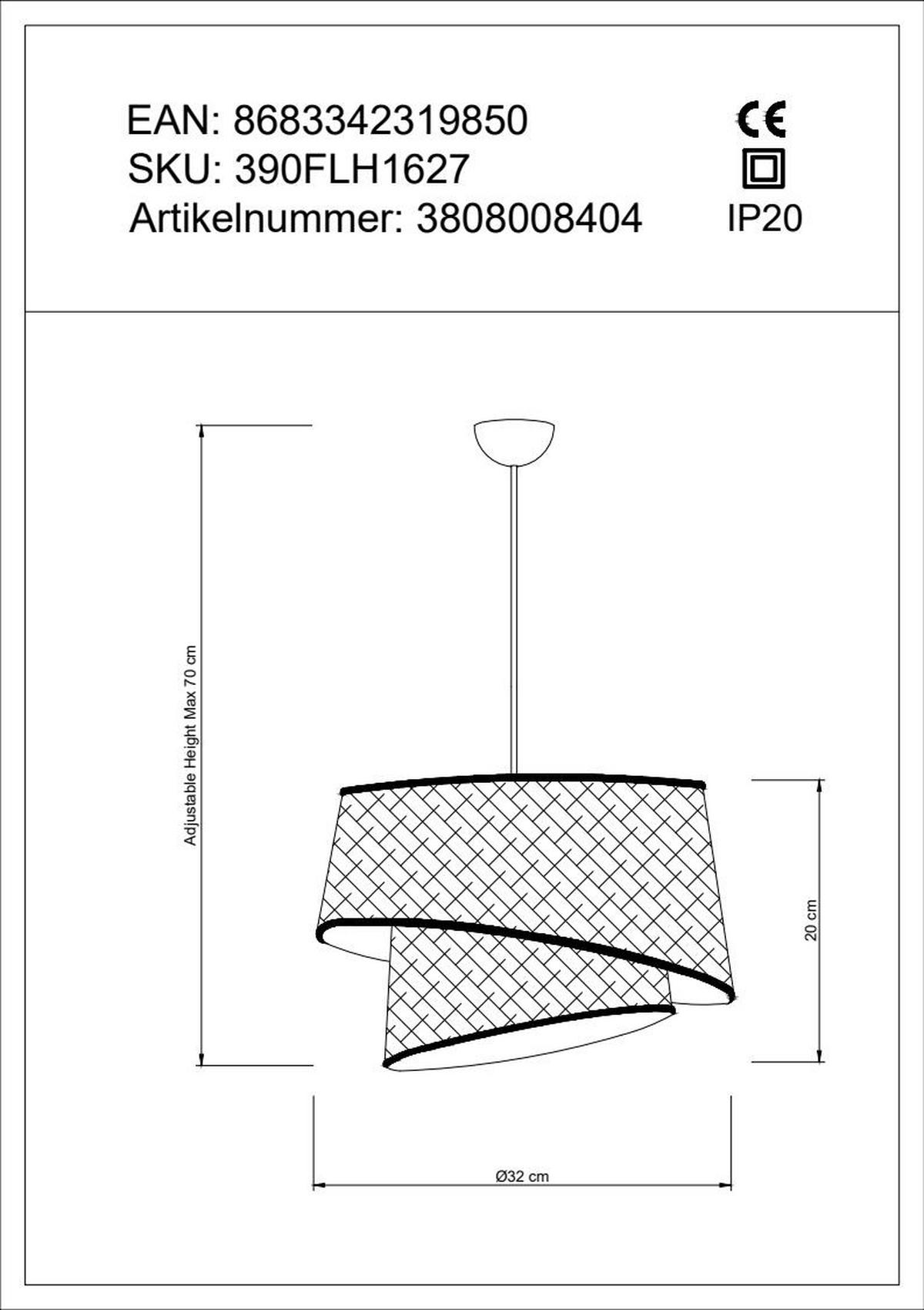 LAMPA WISZĄCA BARETTE - GOLD, BLACK - czarny/kolor złoty, Design, tworzywo sztuczne/metal (32/70cm) - P & B