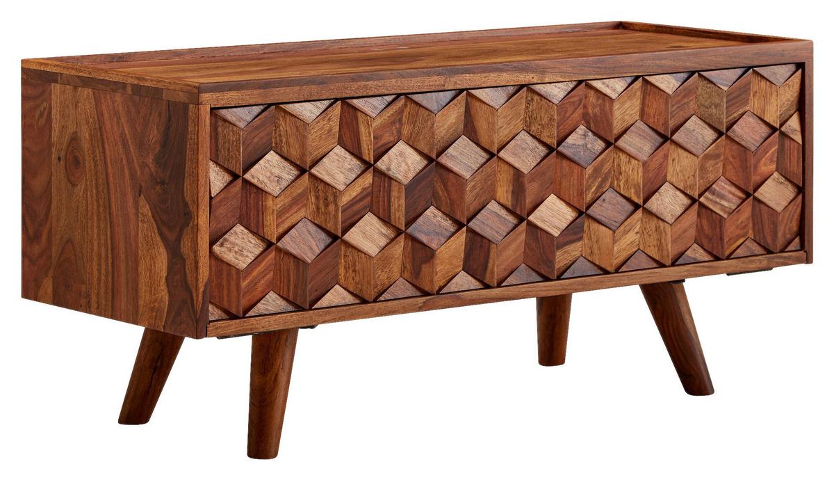 Nizka Omarica Wohnling - barve indijskega rožnega lesa, Moderno, les (92/44/35cm) - MID.YOU