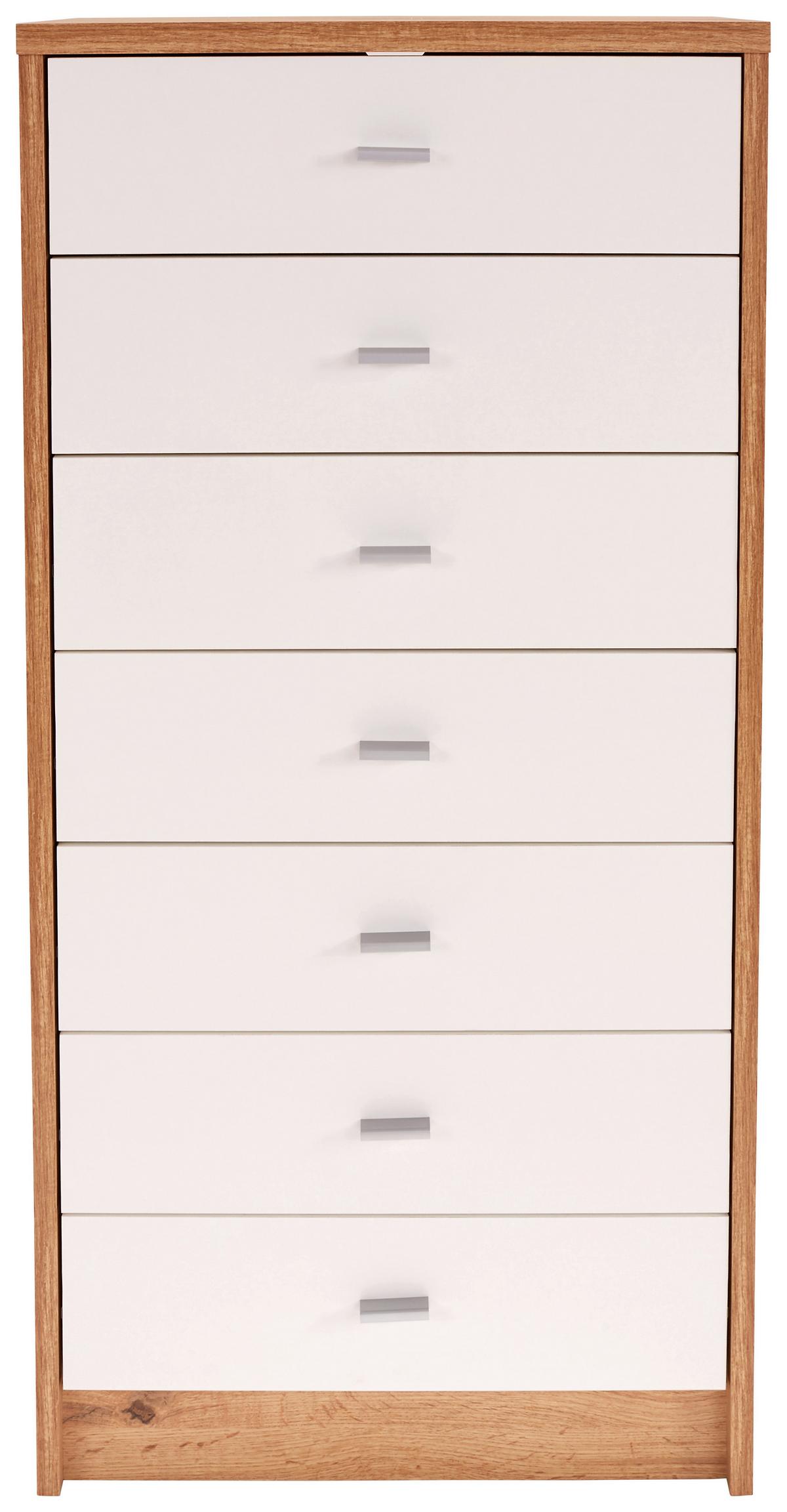 Comodă 4 You New - alb/culoare lemn stejar, Modern, material pe bază de lemn (50/111,4/34,6cm) - Modern Living