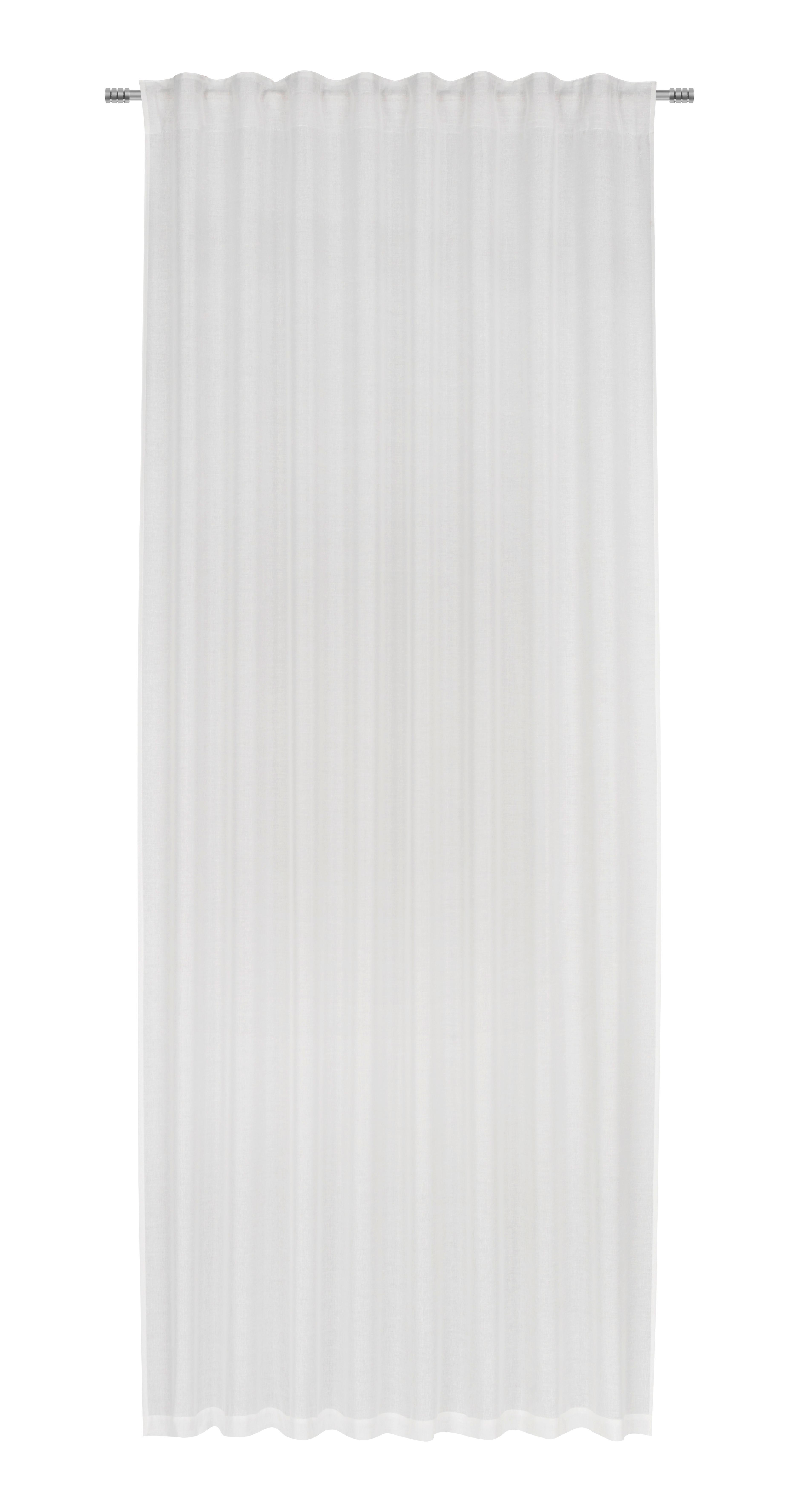 Fertigvorhang Elisa in Weiß ca. 135x255cm - Weiß, KONVENTIONELL, Textil (135/255cm) - Premium Living