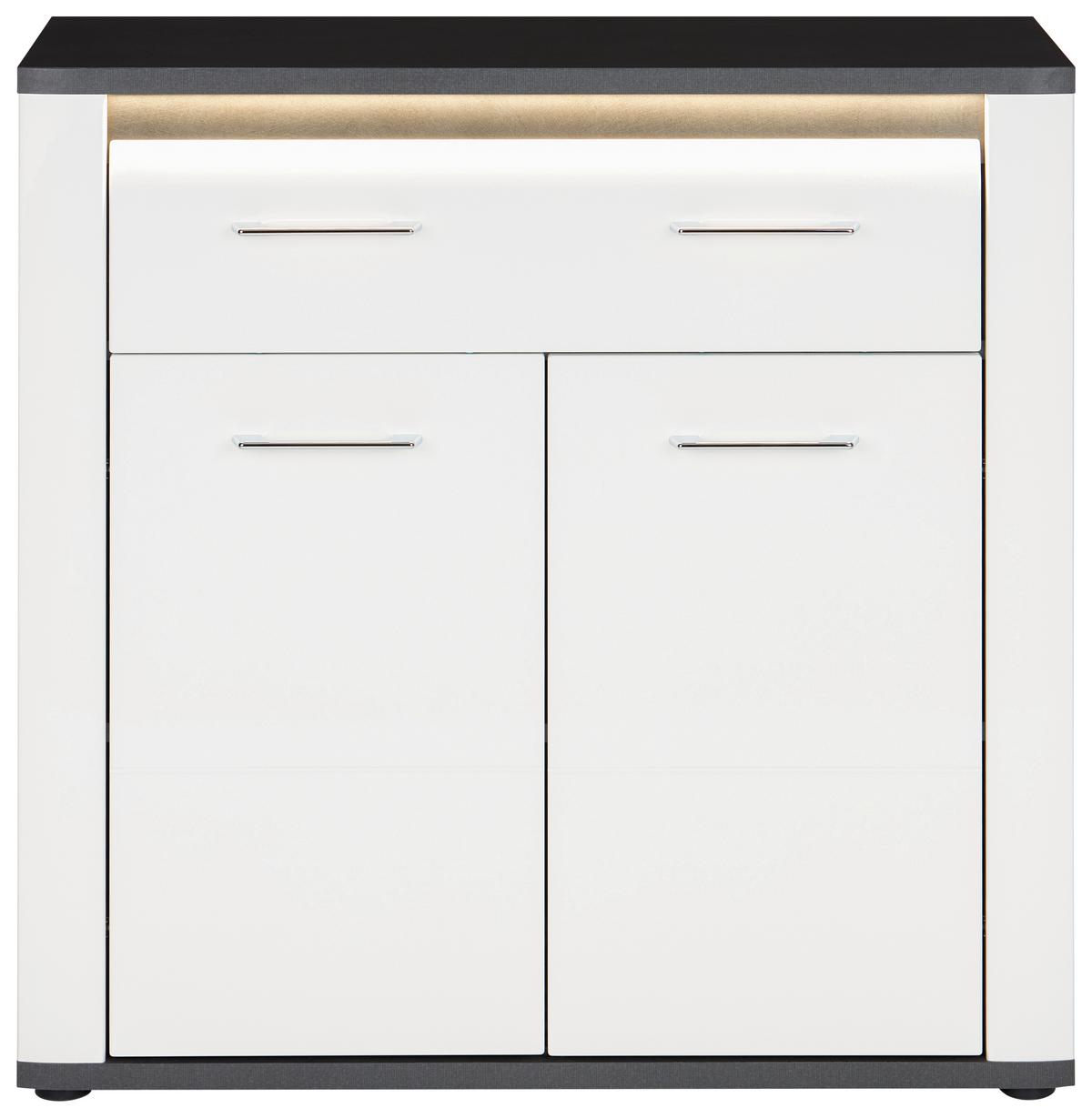 Komoda Alassio - barve kroma/črna, Moderno, kovina/umetna masa (85/86,2/37,6cm) - Mömax