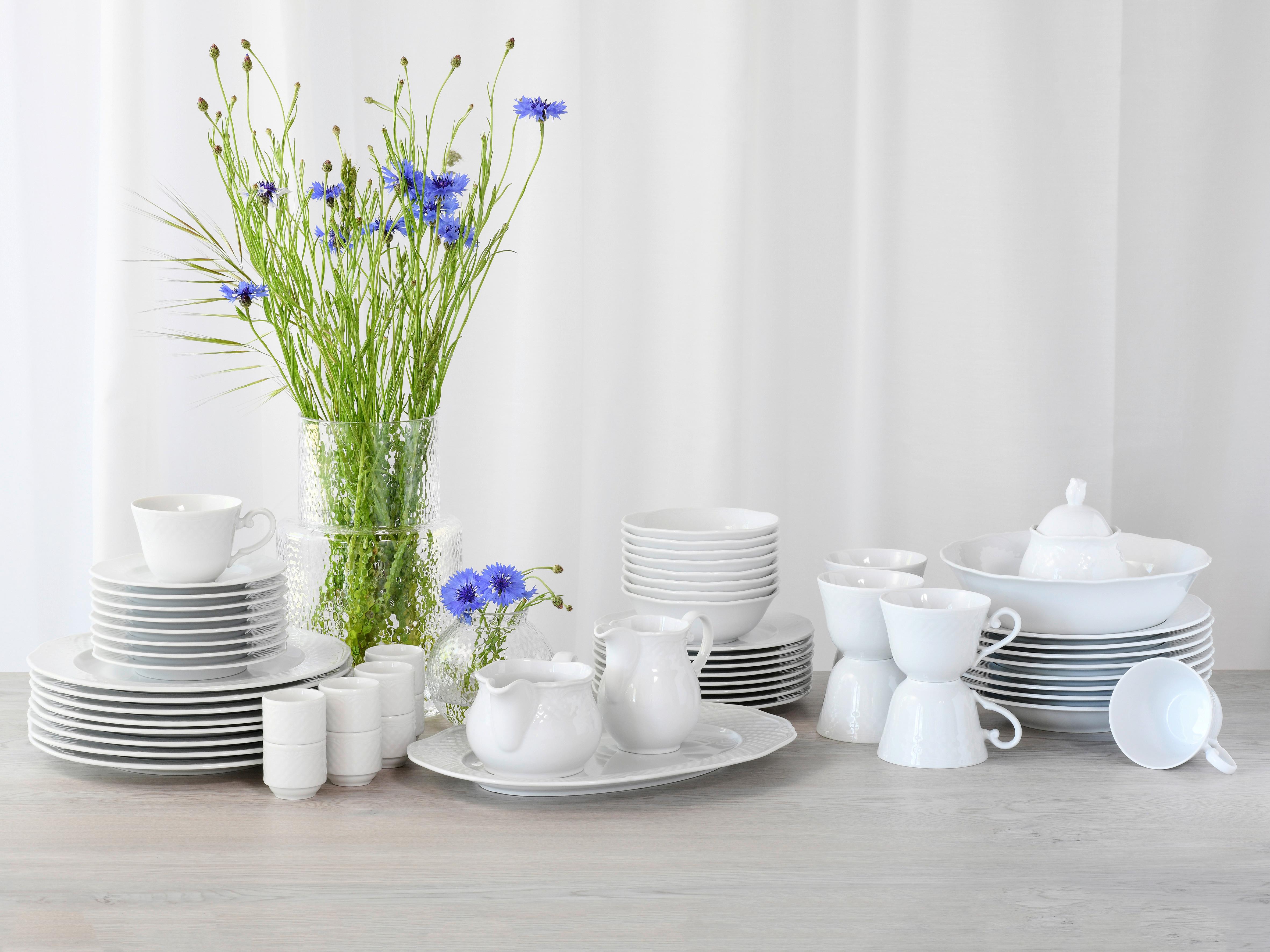 Kombinirani Servis Arianne, 60-Delni - bela, Basics, keramika - Creatable