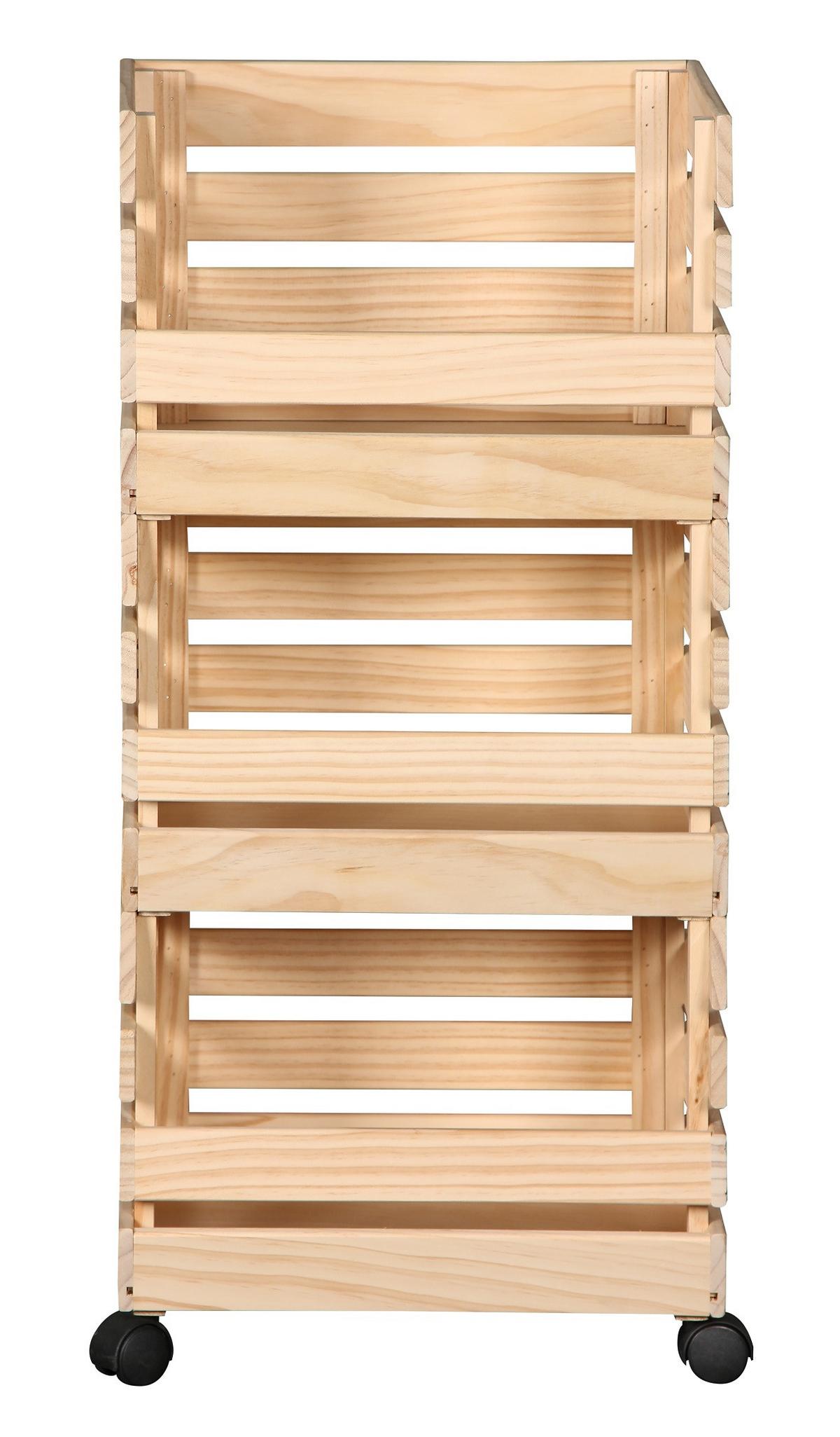 Beistellregal Malaga in Naturfarben - Schwarz/Naturfarben, Konventionell, Holz/Holzwerkstoff (37/80/30cm) - Mömax