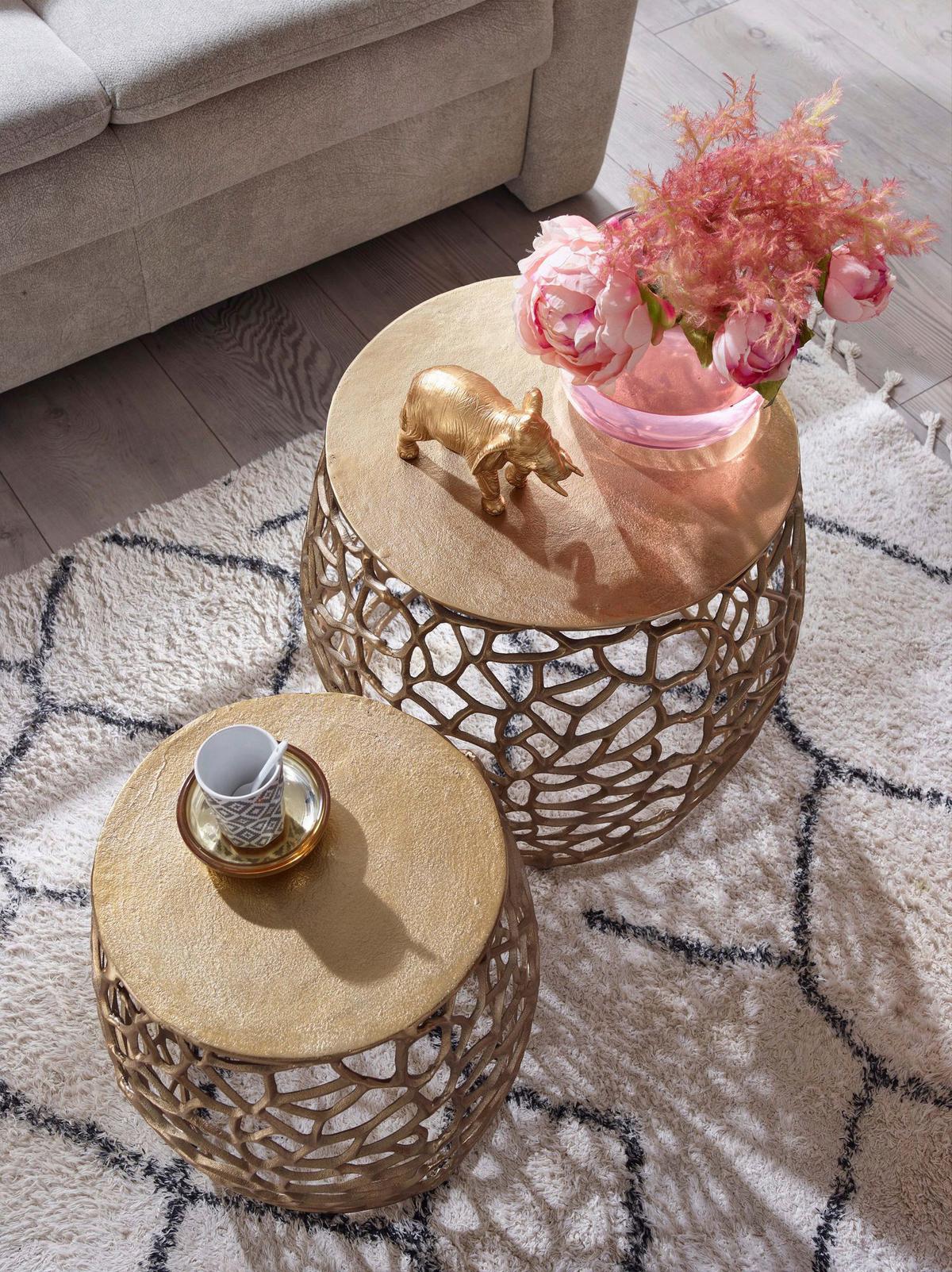 Set Miz Wohnling - zlate barve, Design, kovina (46/42cm) - MID.YOU