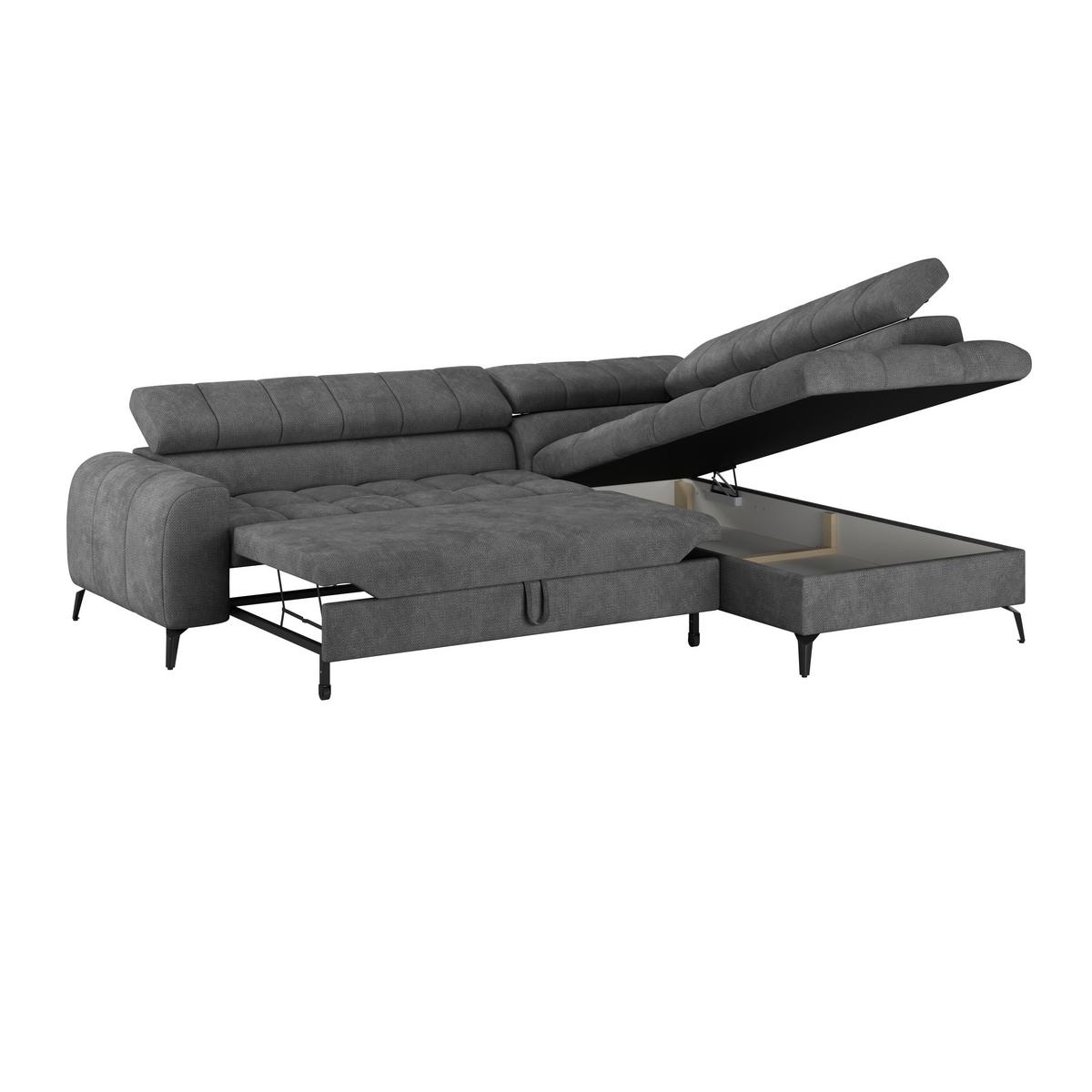 Kutna Garnitura Volf - crna/antracit, Trend, tekstil/metal (261/203cm)