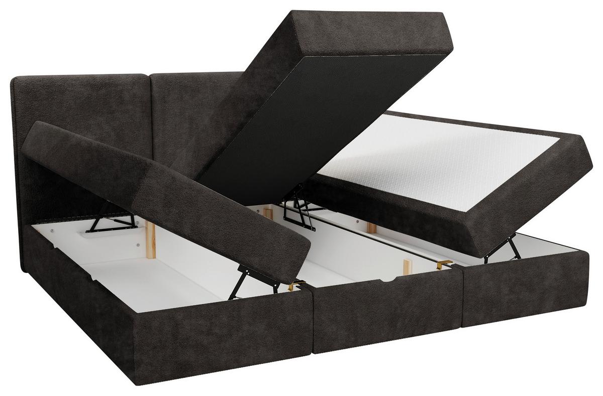 Familienbett Domino Combo II Schwarz ca. 240x200cm - Schwarz, MODERN, Holz/Holzwerkstoff (240/200cm) - MID.YOU