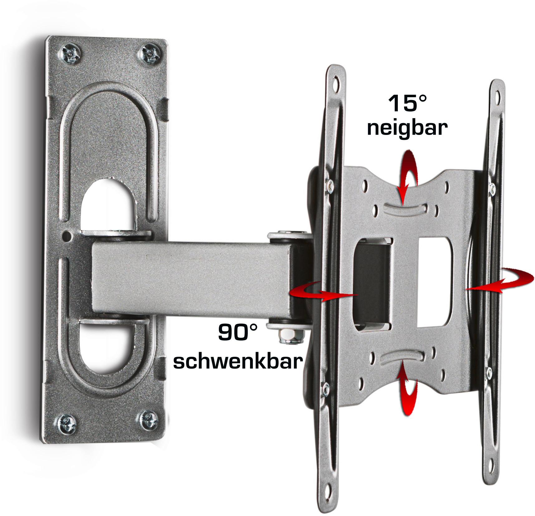 TV-Wandhalter FS 2 ca. 28x23 cm Silber - Silberfarben, KONVENTIONELL, Metall (27,8/22,6/9,6cm) - MID.YOU