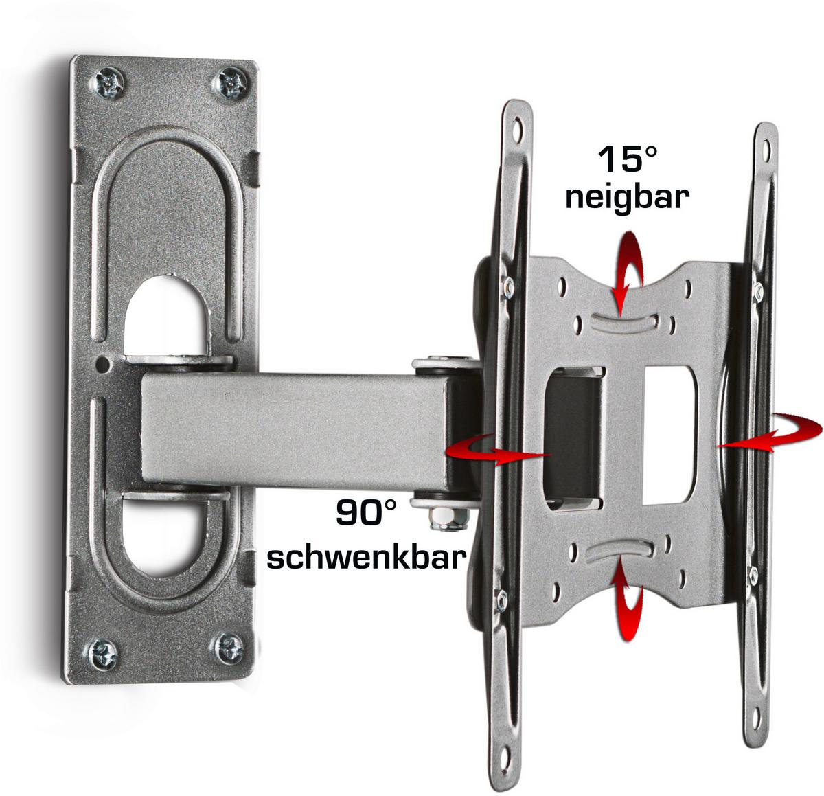 TV-Wandhalter FS 2 ca. 28x23 cm Silber - Silberfarben, KONVENTIONELL, Metall (27,8/22,6/9,6cm) - MID.YOU