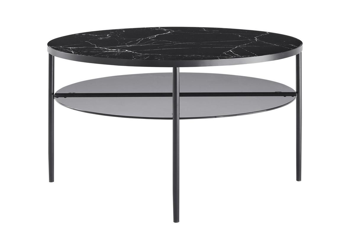 Klubska Miza Marble, Črna - črna, Design, kovina/steklo (81/45cm) - Livetastic