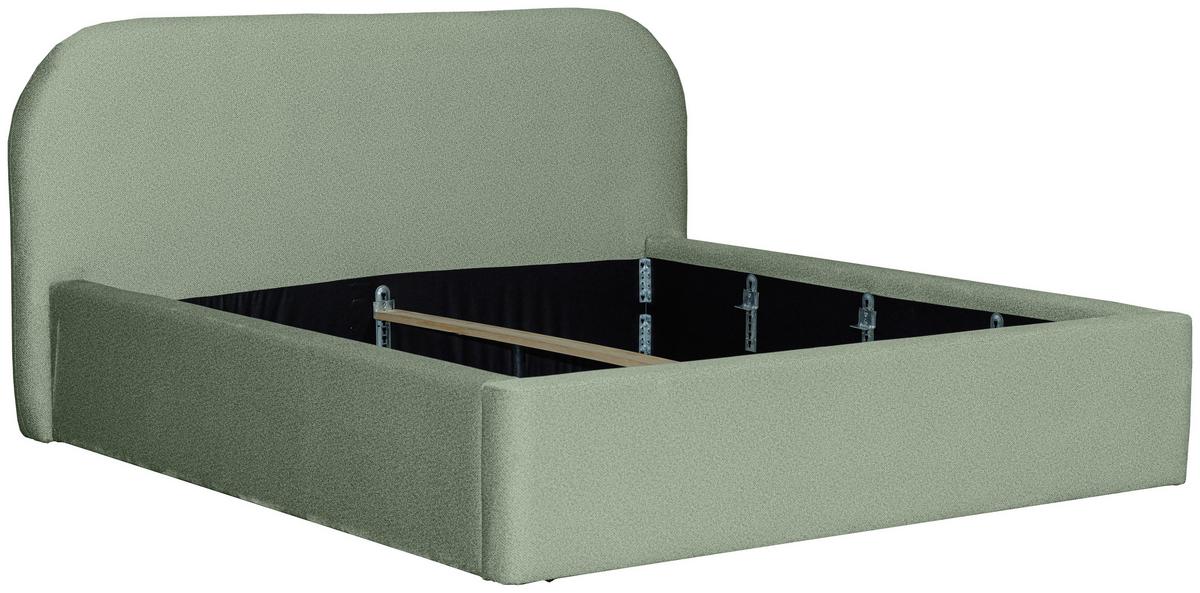 Oblazinjena Postelja Bilbao Classic - črna/svetlo zelena, Design, tekstil (160/200cm) - Mömax