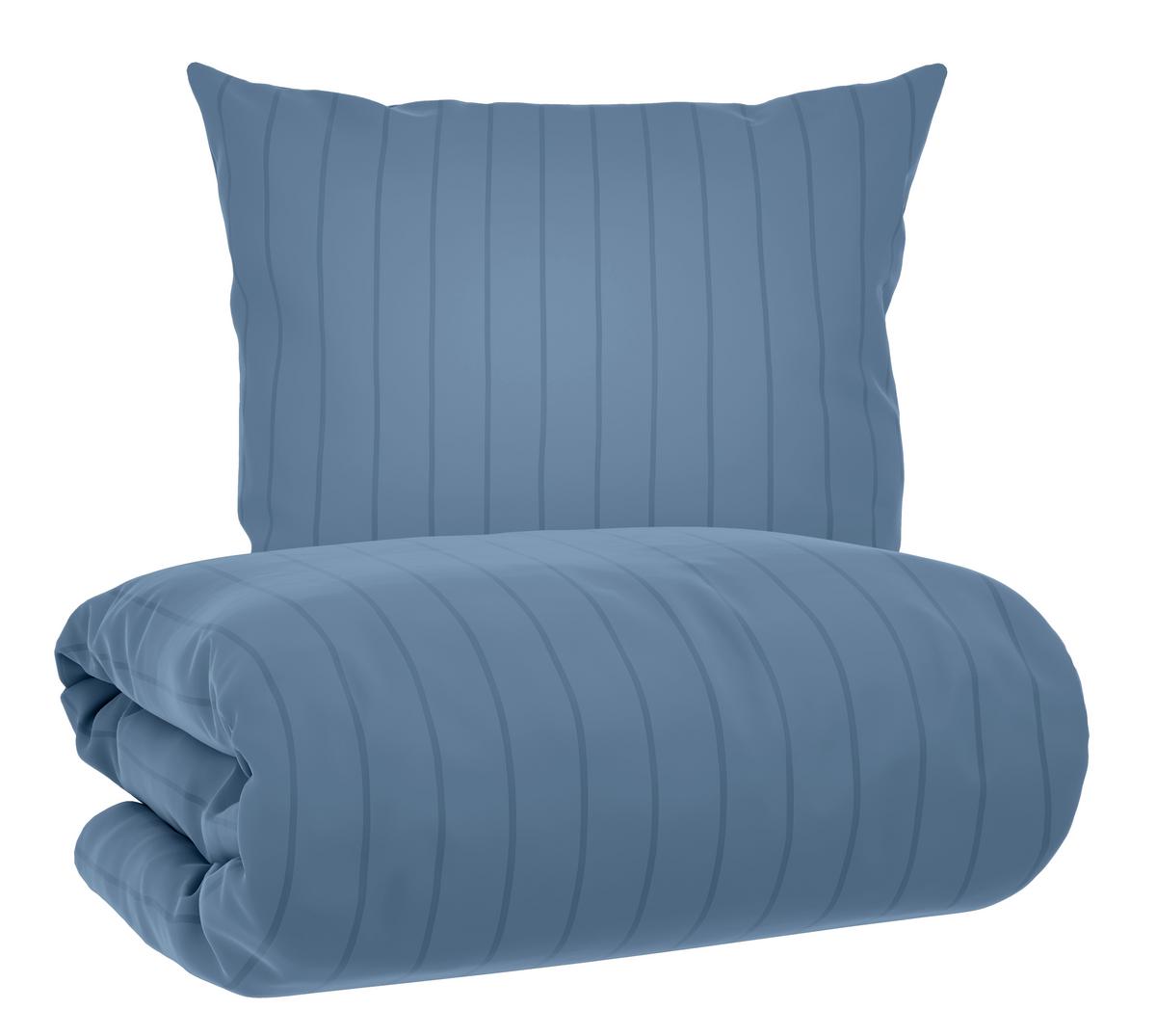 Bettwäsche Dobby Streif Hellblau ca. 135x200cm - Hellblau, Textil (135/200cm) - Mömax