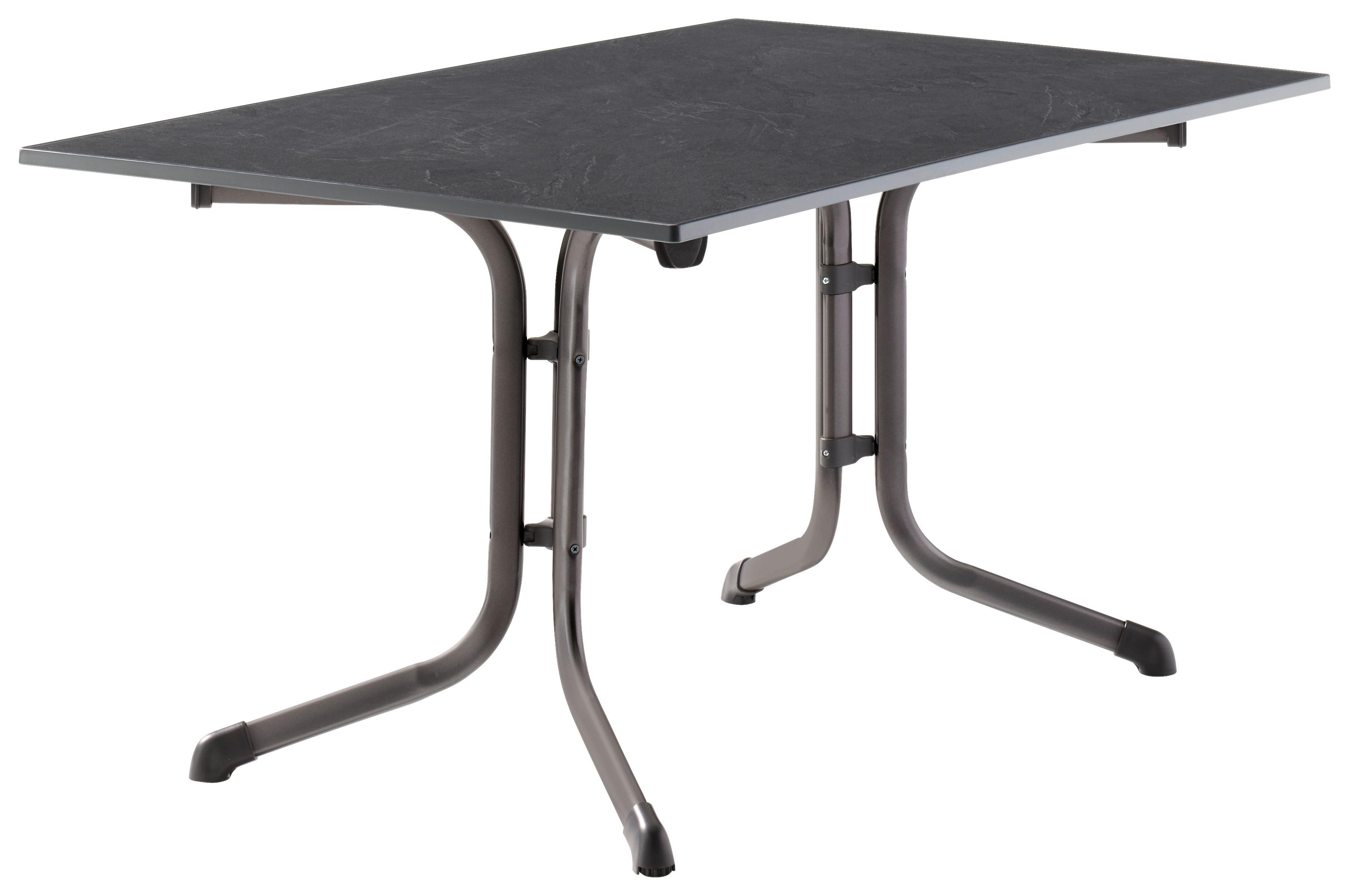Gartenklapptisch Anthrazit/Grau - Anthrazit/Grau, MODERN, Holzwerkstoff/Metall (140/90/73cm) - Sieger