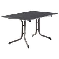 Gartenklapptisch Anthrazit/Grau - Anthrazit/Grau, MODERN, Holzwerkstoff/Metall (140/90/73cm) - Sieger