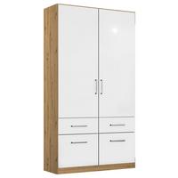 Omara Berlin, Bela, Hrast - barve kroma/bela, Moderno, umetna masa/leseni material (91/210/54cm) - Rauch Möbel