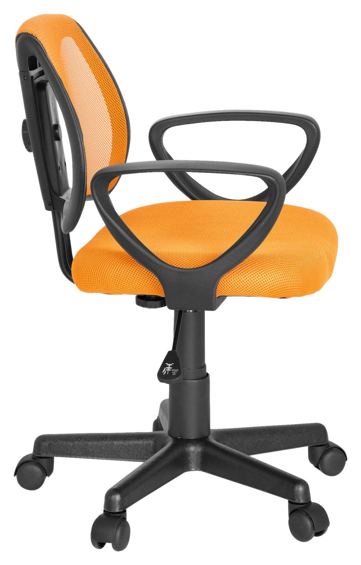 Jugenddrehstuhl Kiddy CD ca. 58x75-92x45 cm Orange - Schwarz/Orange, Basics, Kunststoff (58/75-92/45cm) - MID.YOU