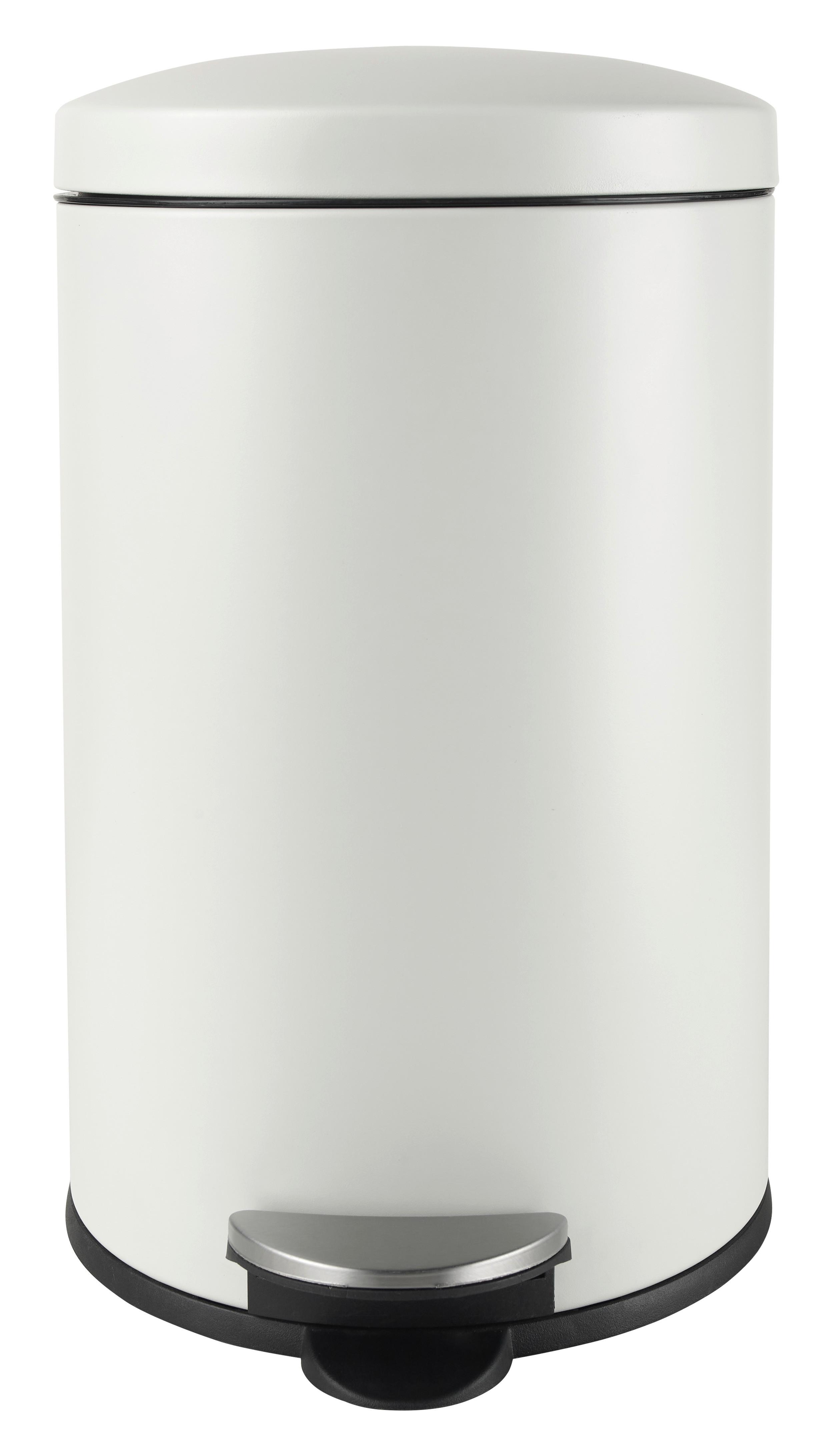 Treteimer James in Weiss ca. 20 l - Weiss/Schwarz, Konventionell, Kunststoff/Metall (29/47,5cm) - Modern Living