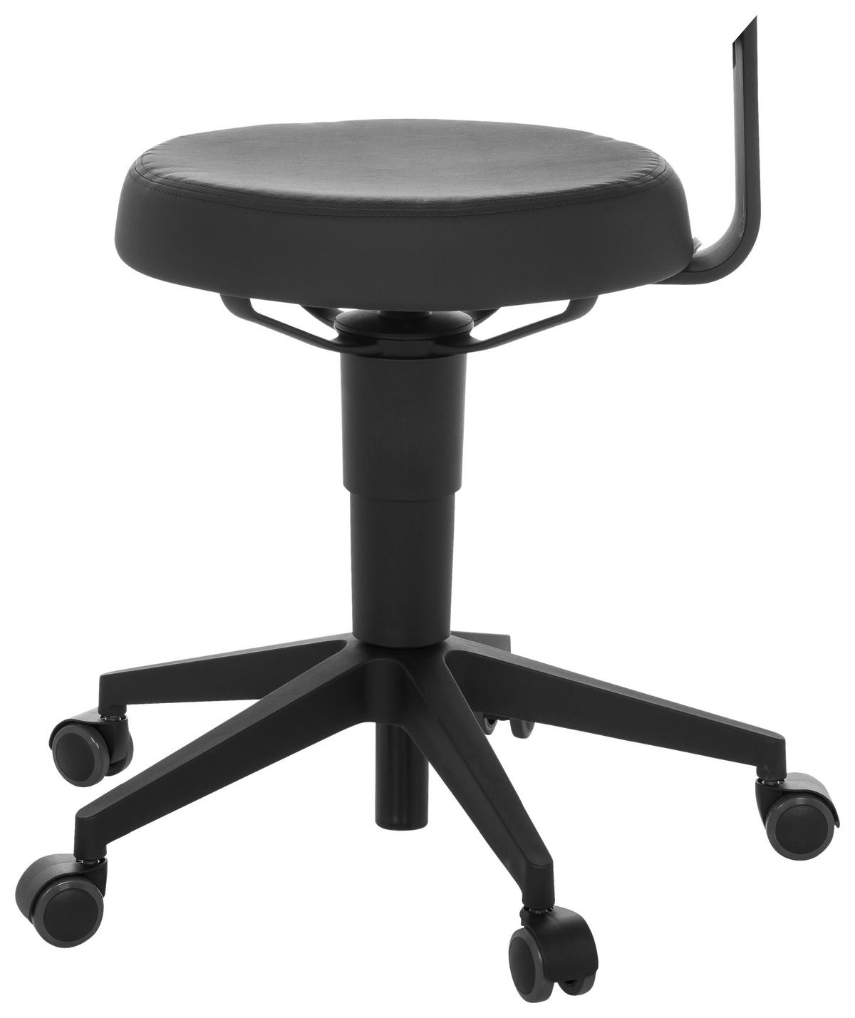 Pisarniški Stolček Top Work Flex Pu, Črna - črna, Basics, umetna masa/usnje (40/74-86/46cm) - MID.YOU