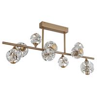 LED-DECKENLEUCHTE 16047-9D VIRINA - Klar/Goldfarben, Konventionell, Glas/Metall (101/34,5/34,5cm) - Globo