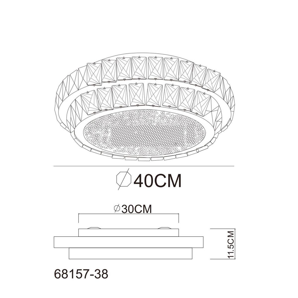LED-Deckenleuchte Klara Chromfarben/Klar max. 38 Watt - Klar/Chromfarben, KONVENTIONELL, Glas/Kunststoff (40/15.5cm) - Globo