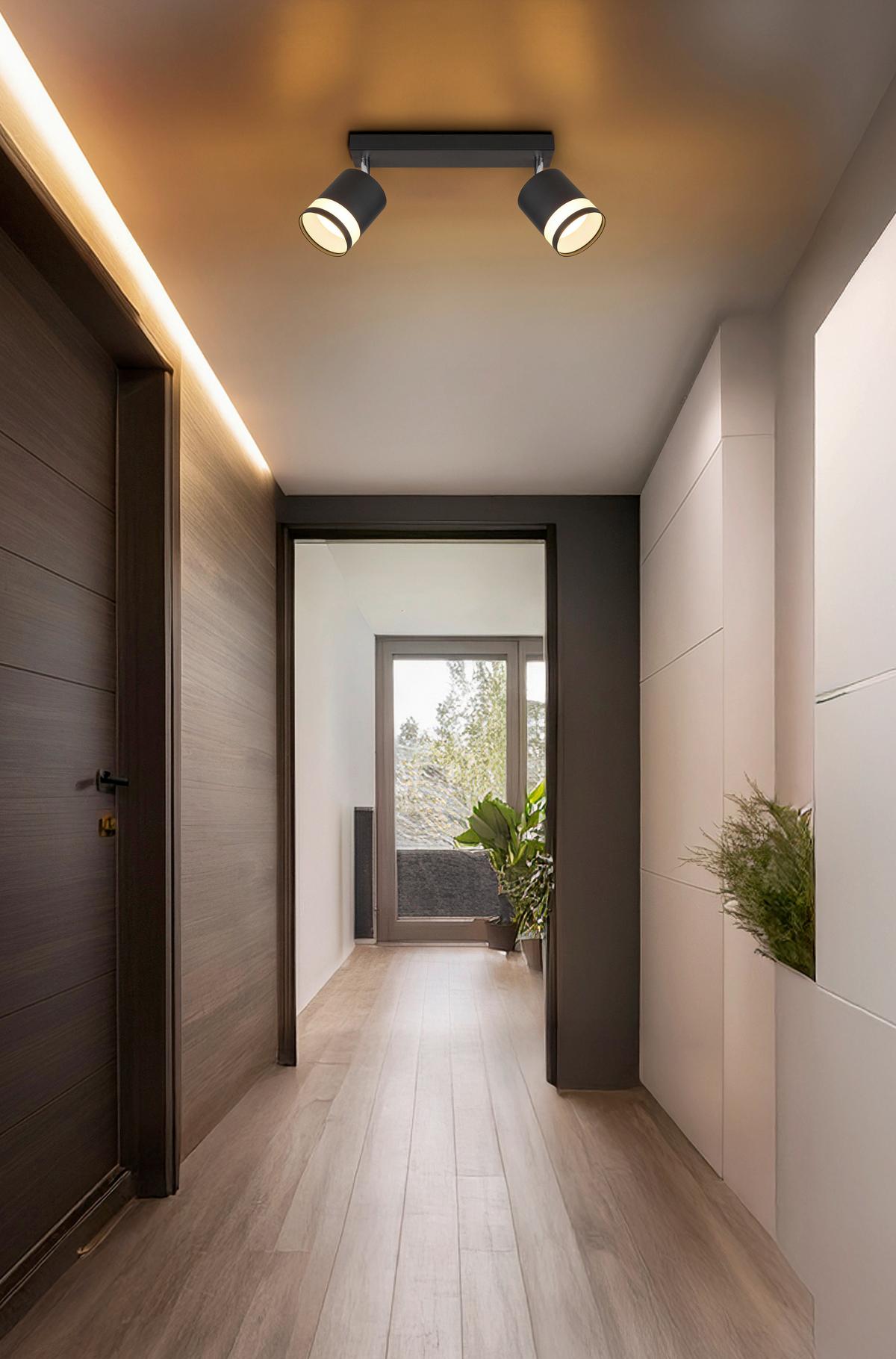 Reflektor Lucero - bijela/crna, Design, metal/plastika (30/8,2/18,5cm) - Globo