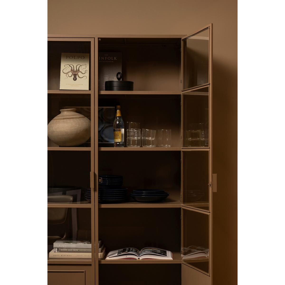 Vitrine Ronja Braun B: 110 cm - Braun, Design, Glas/Metall (110/189/43cm) - Livetastic