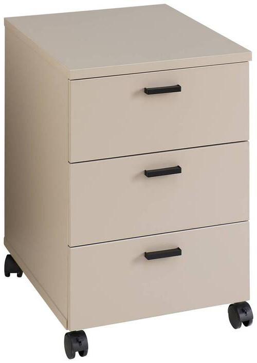 Rollcontainer Glenn M Basalt - Kaschmir/Schwarz, MODERN, Holzwerkstoff/Kunststoff (45/66/55cm) - Mömax