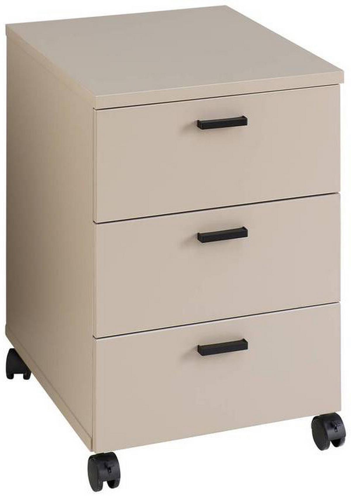 Rollcontainer Glenn M Basalt - Kaschmir/Schwarz, MODERN, Holzwerkstoff/Kunststoff (45/66/55cm) - Mömax