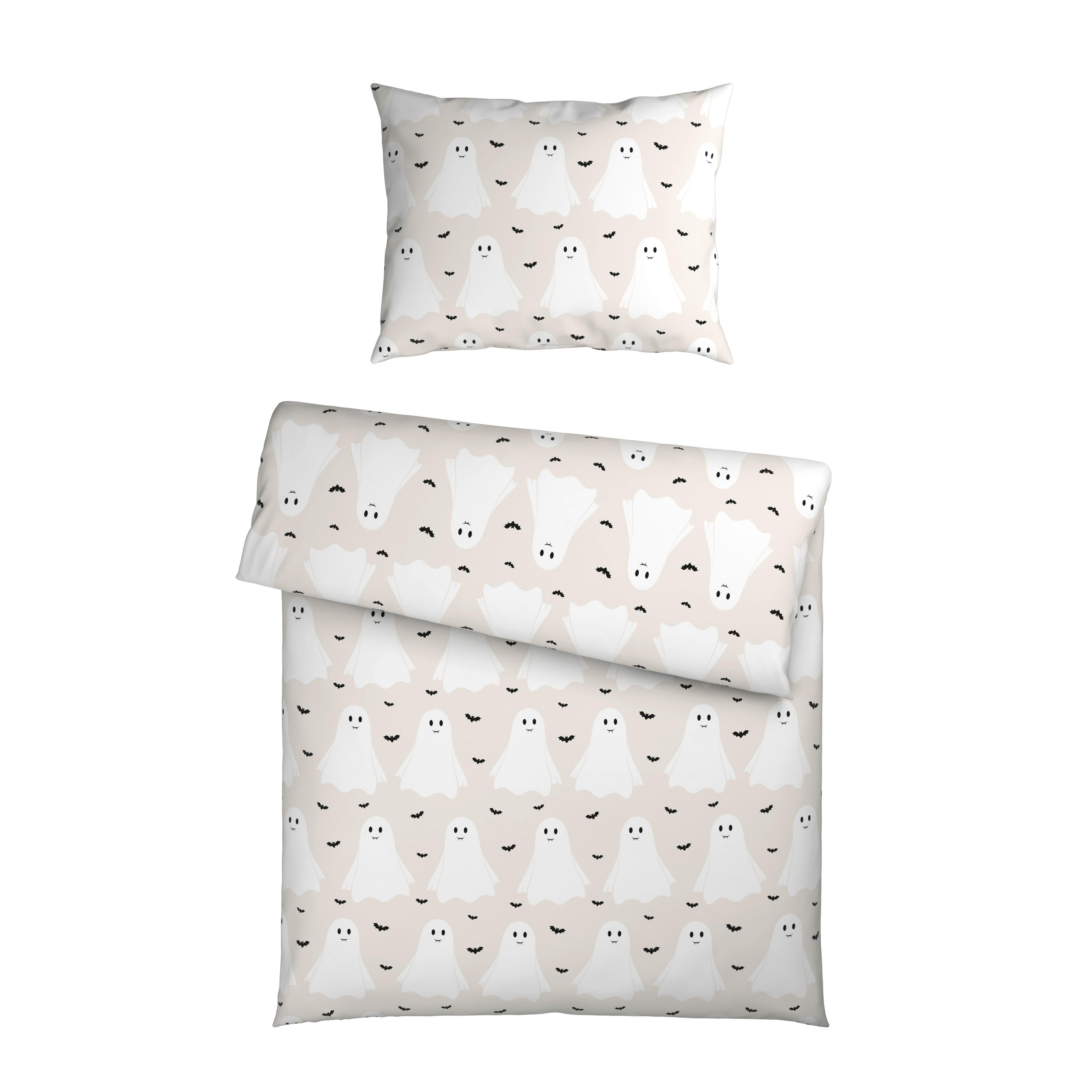 Lenjerie de pat Ghostie, cca. 140x200/50x70 cm - bej, textil (200/140cm) - Mömax