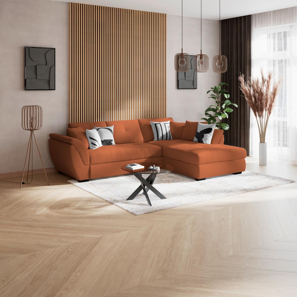 Kutna Garnitura Berisso - crna/terakota, Konvencionalno, tekstil (278/187cm) - Ondega