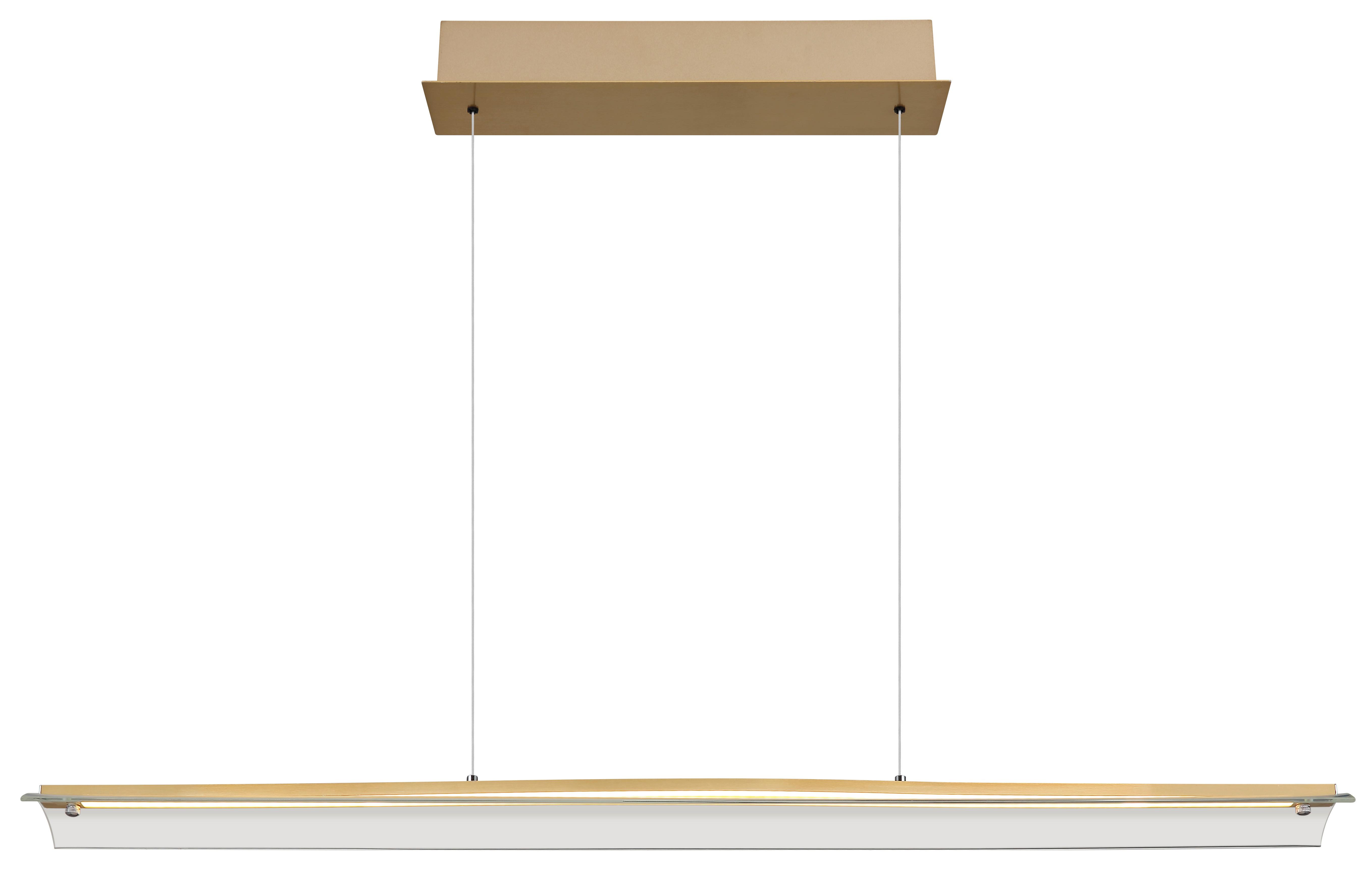 LED-HÄNGELEUCHTE 17017M - Klar/Messingfarben, Design, Glas/Metall (100/12/150cm) - Globo