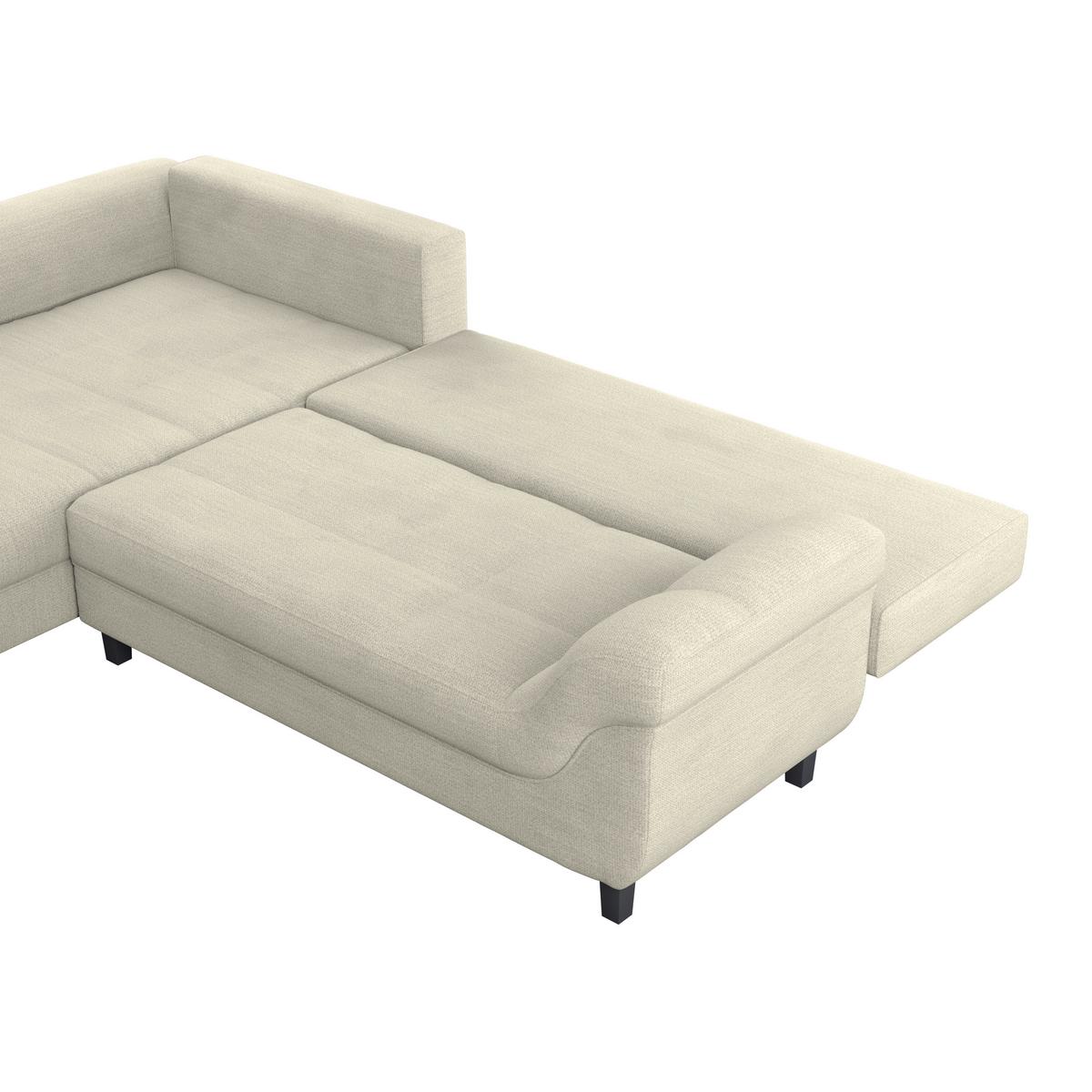 Kutna Garnitura Mendoza - svijetlo siva/crna, Konvencionalno, tekstil (197/309cm) - Modern Living