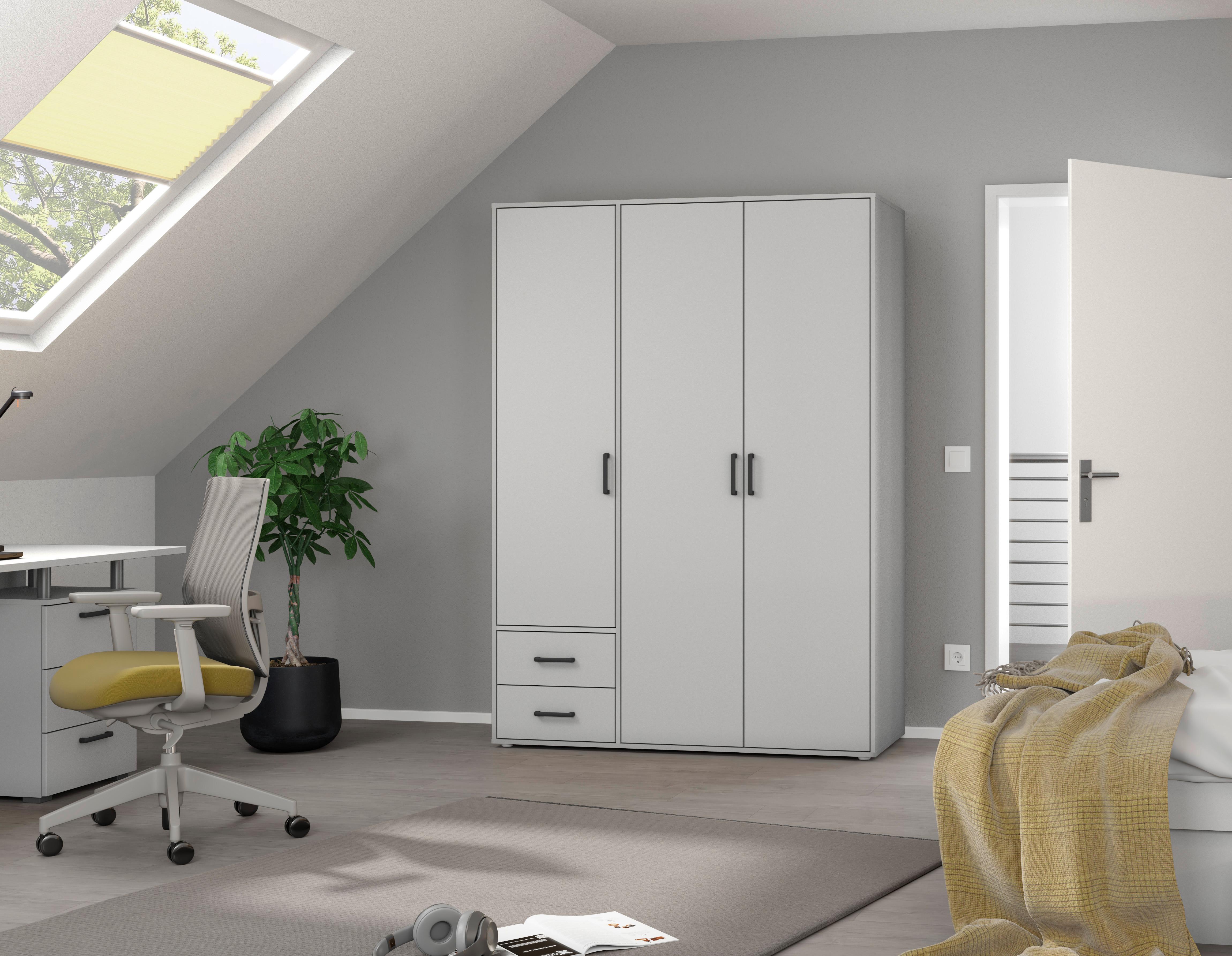 DULAP USI ROTATIVE VOYAGER - alb, Modern, material pe bază de lemn (140/194/53cm) - Modern Living