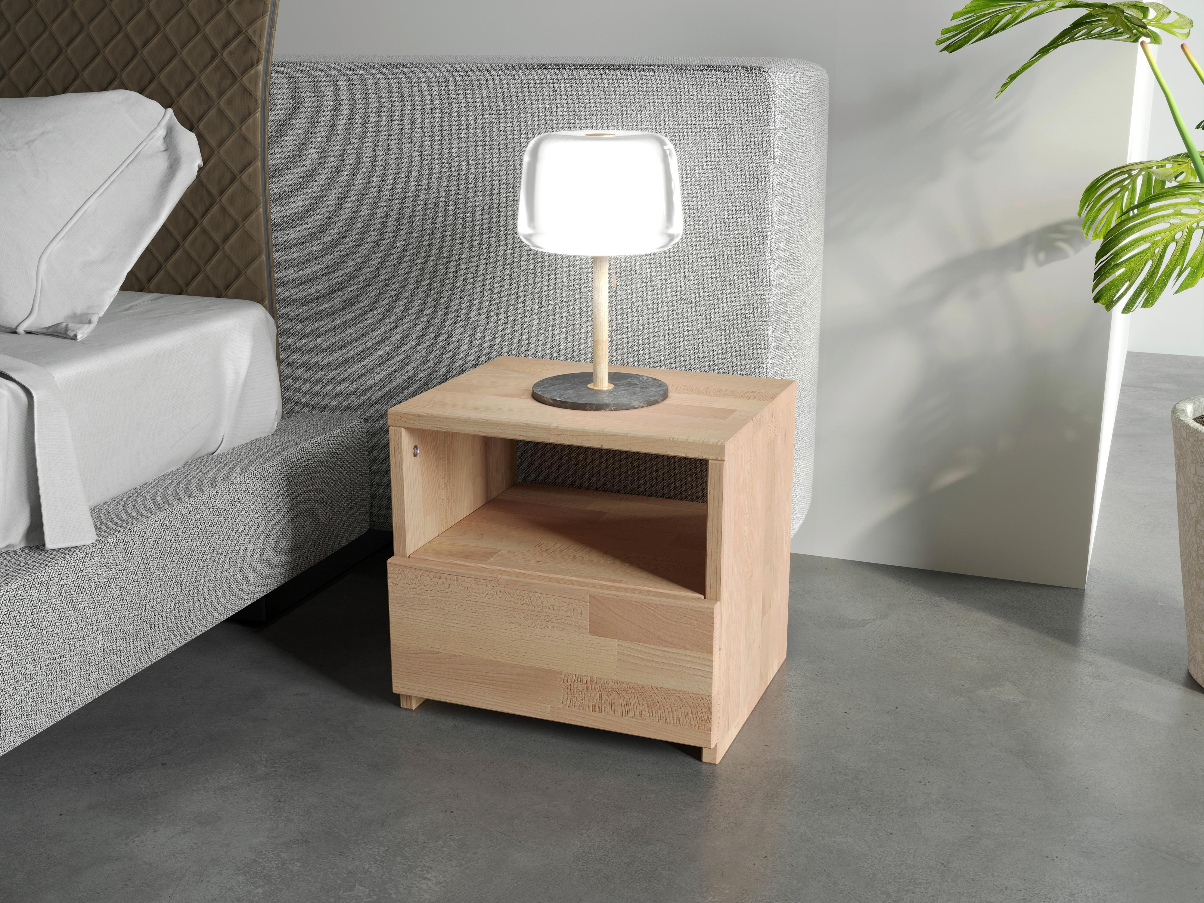 SZAFKA NOCNA PETER - buk twardzielowy, Natur, drewno (40/37/33cm) - MID.YOU