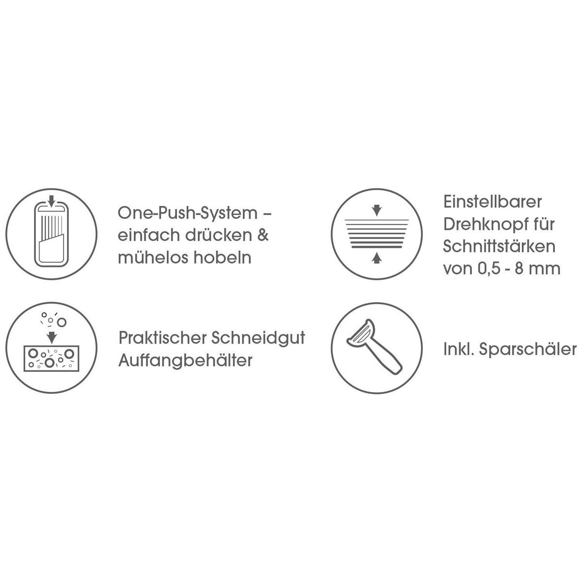 Zöldségszeletelő - fekete/fehér, Trend, műanyag/fém (15/37/5cm) - Mediashop