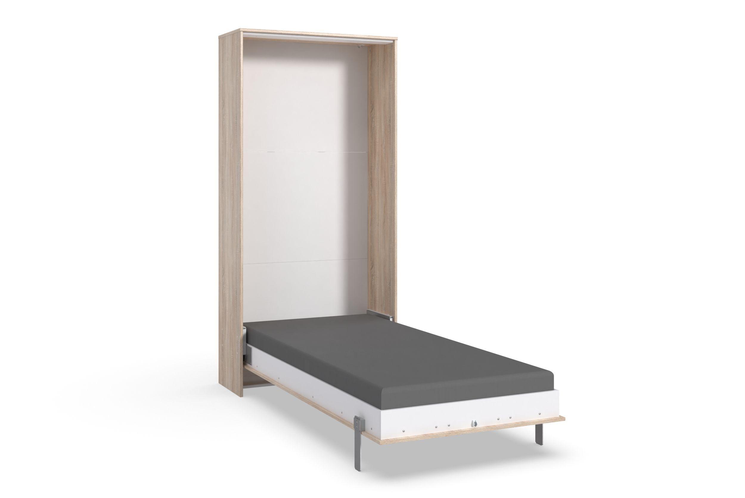 Klappbett Juist ca. 90x200 cm Eiche - Weiß/Sonoma Eiche, KONVENTIONELL, Holz/Holzwerkstoff (90/200cm) - MID.YOU