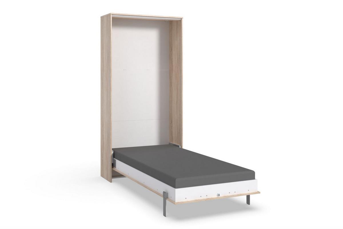 Klappbett Juist ca. 90x200 cm Eiche - Weiß/Sonoma Eiche, KONVENTIONELL, Holz/Holzwerkstoff (90/200cm) - MID.YOU