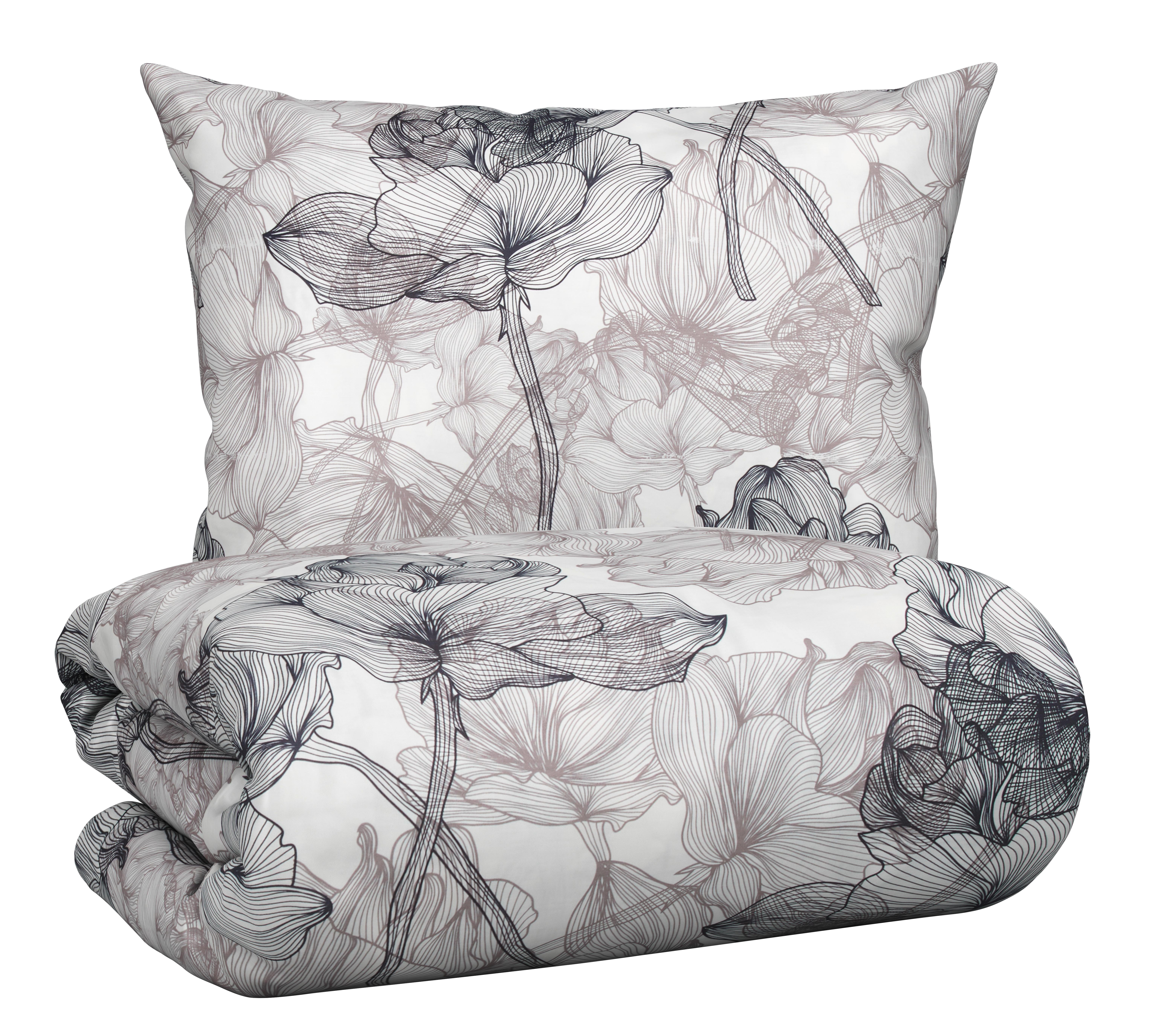 Bettwäsche Bio Eva Design ca. 160x210cm - Anthrazit, Modern, Textil (160/210cm) - ecoTree