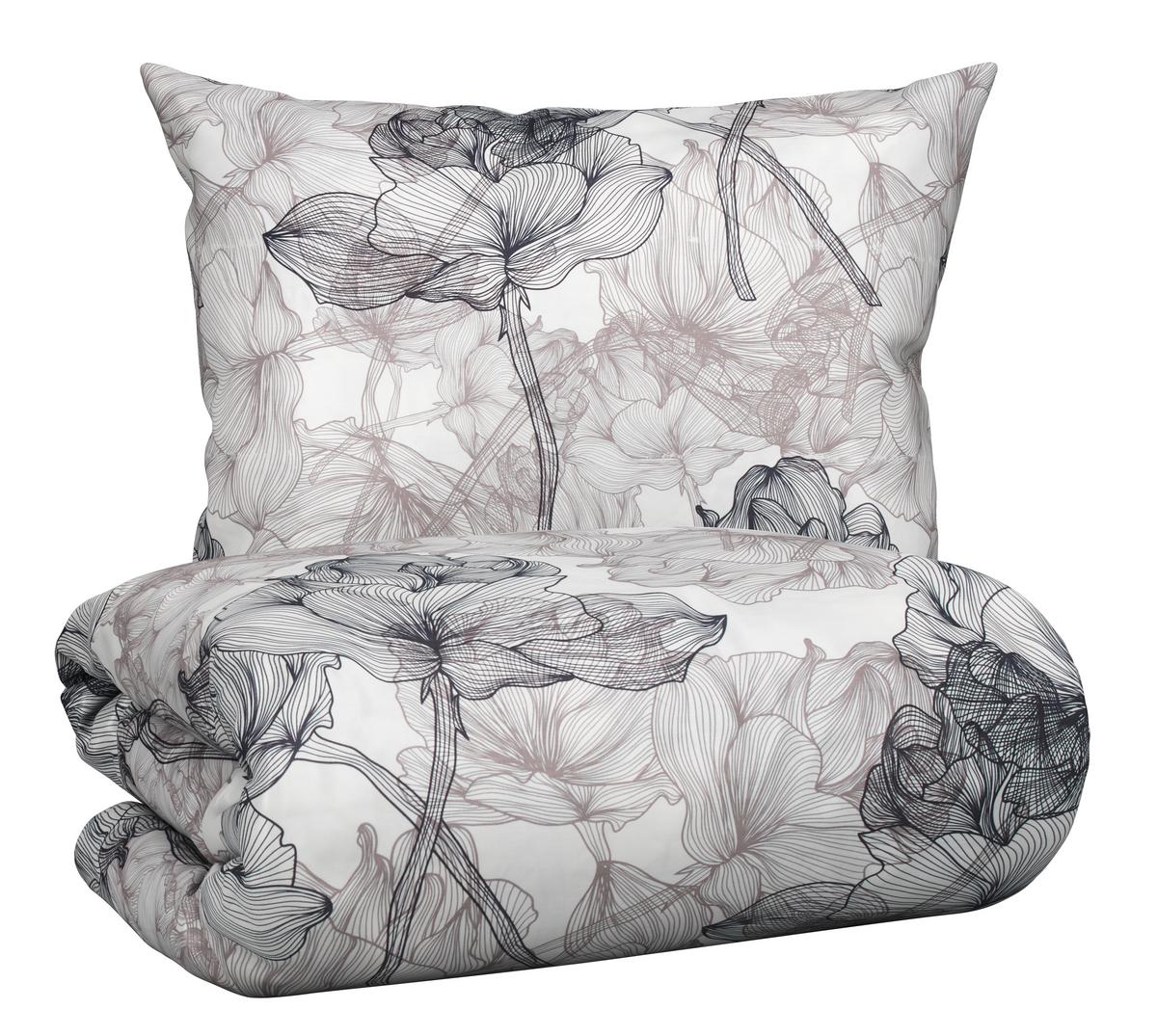 Bettwäsche Bio Eva Design ca. 160x210cm - Anthrazit, Modern, Textil (160/210cm) - ecoTree