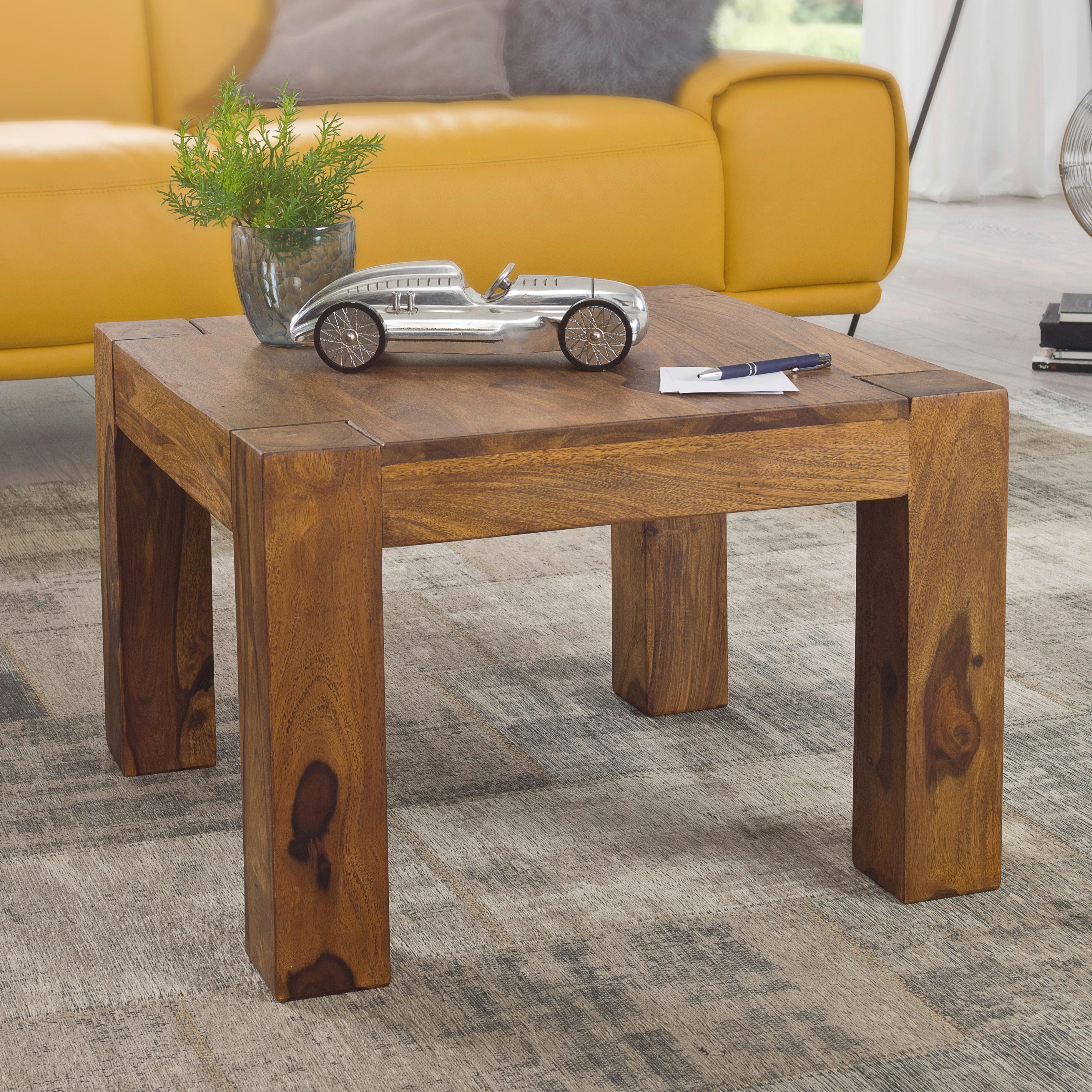 Couchtisch "Mumbai" ca. 60x60 cm, aus Sheesham - Sheeshamfarben, Design, Holz (60/60/40cm) - MID.YOU