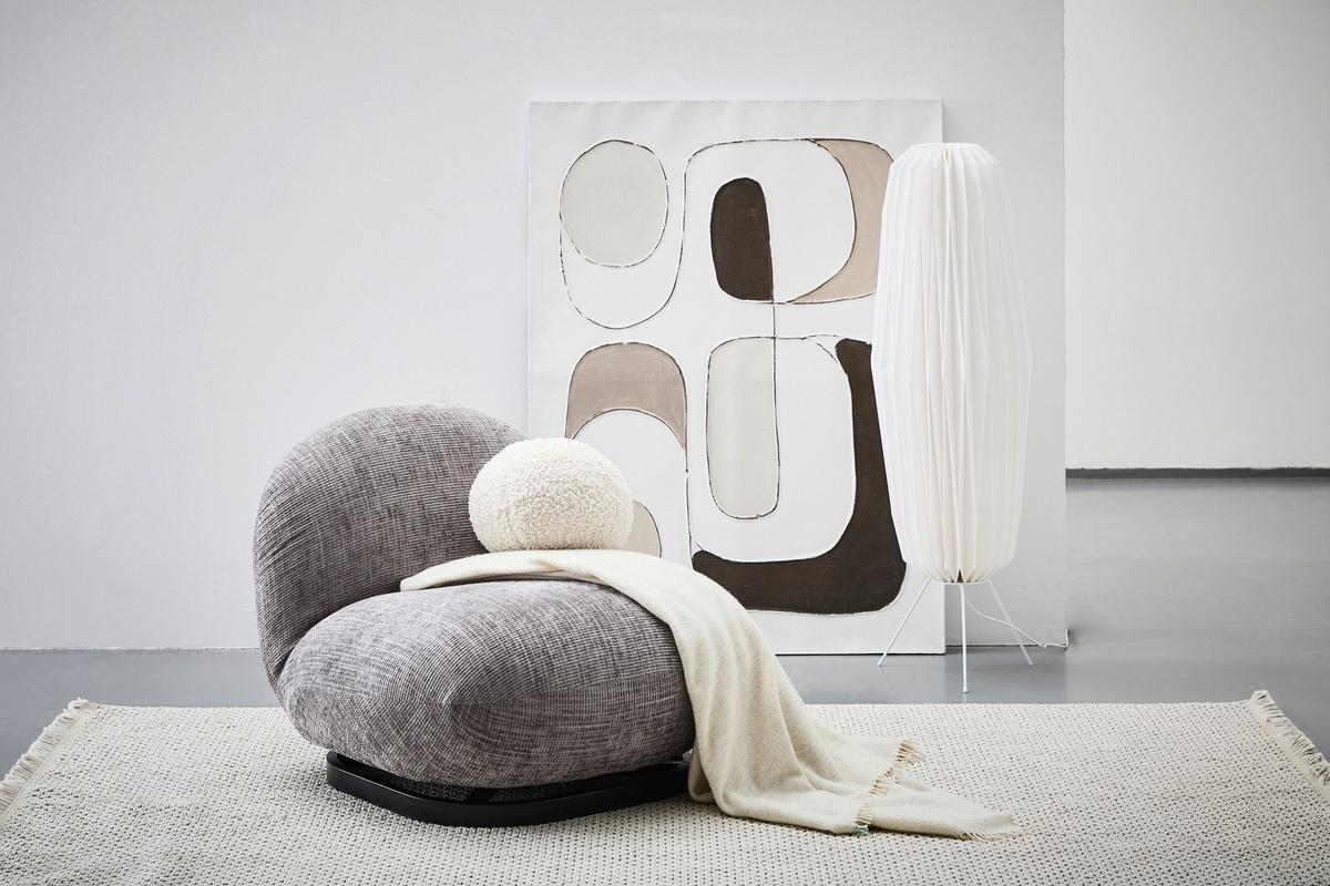 FOTEL KATE - jasnoszary/czarny, Trend, metal/tkanina (75/66/87cm) - P & B