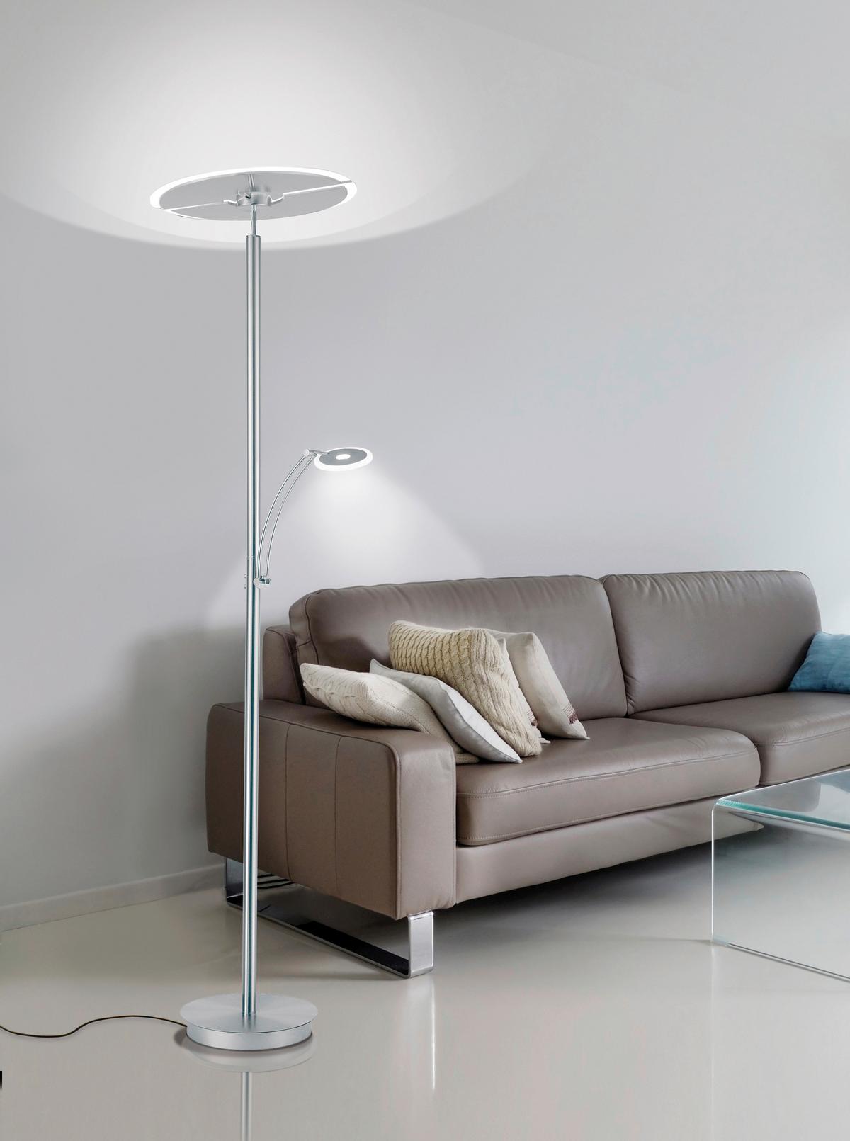 LED-Deckenfluter Artur max. 54 Watt - Silberfarben, Basics, Metall (68/45,5/200,3cm) - Paul Neuhaus