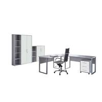 Büro Office Edition Set 4 Grau/Weiß - Weiß/Grau, MODERN, Holzwerkstoff - MID.YOU