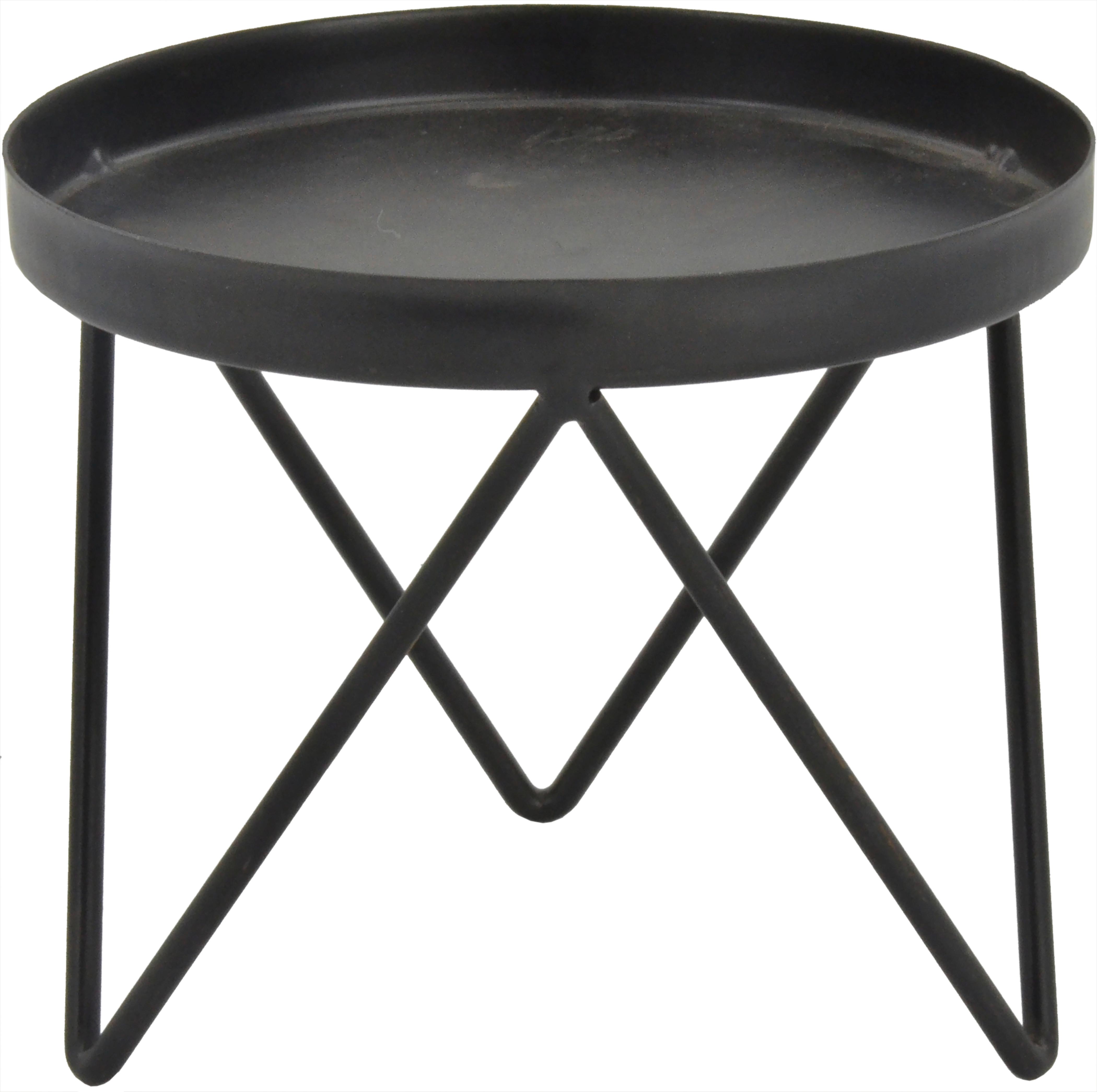 Gyertyatartó Tál Leni - fekete, fém (12/10cm) - Mömax