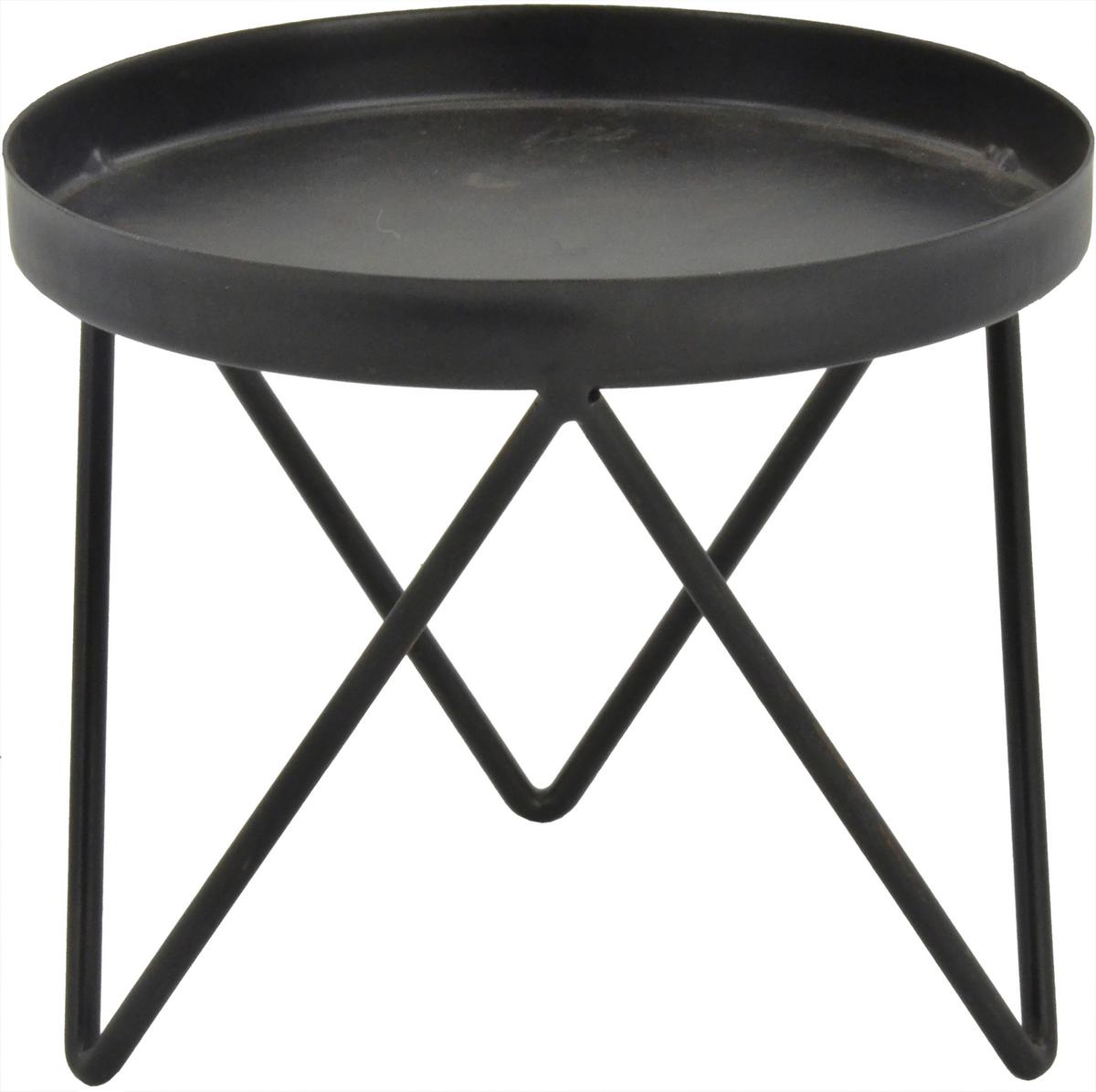 Gyertyatartó Tál Leni - fekete, fém (12/10cm) - Mömax