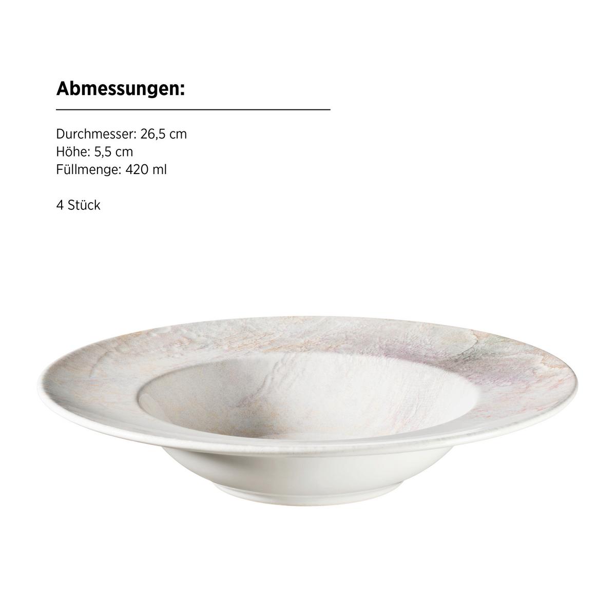 Pastatellerset 935638 - Weiss/Lila, Basics, Keramik (26,5/5,5cm) - Mäser